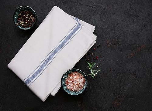 Miniatura 3 de Toallas Utopía 12toallas de algodón premium cocina plato de 24oz tira lateral Azul