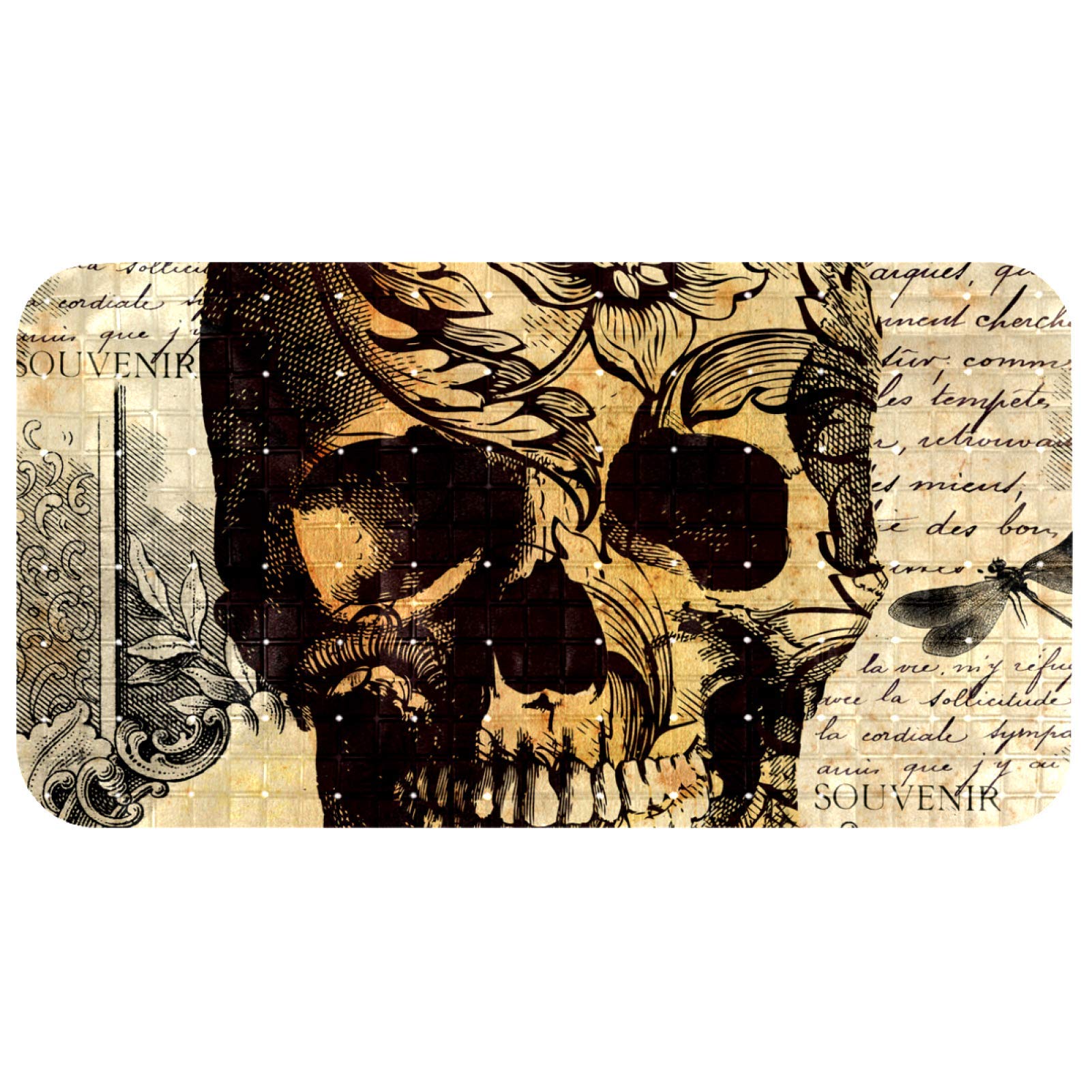 Alfombrillas de baño para bebés de calaveras retro, protector ecológico de 37,3 x 68,3 cm