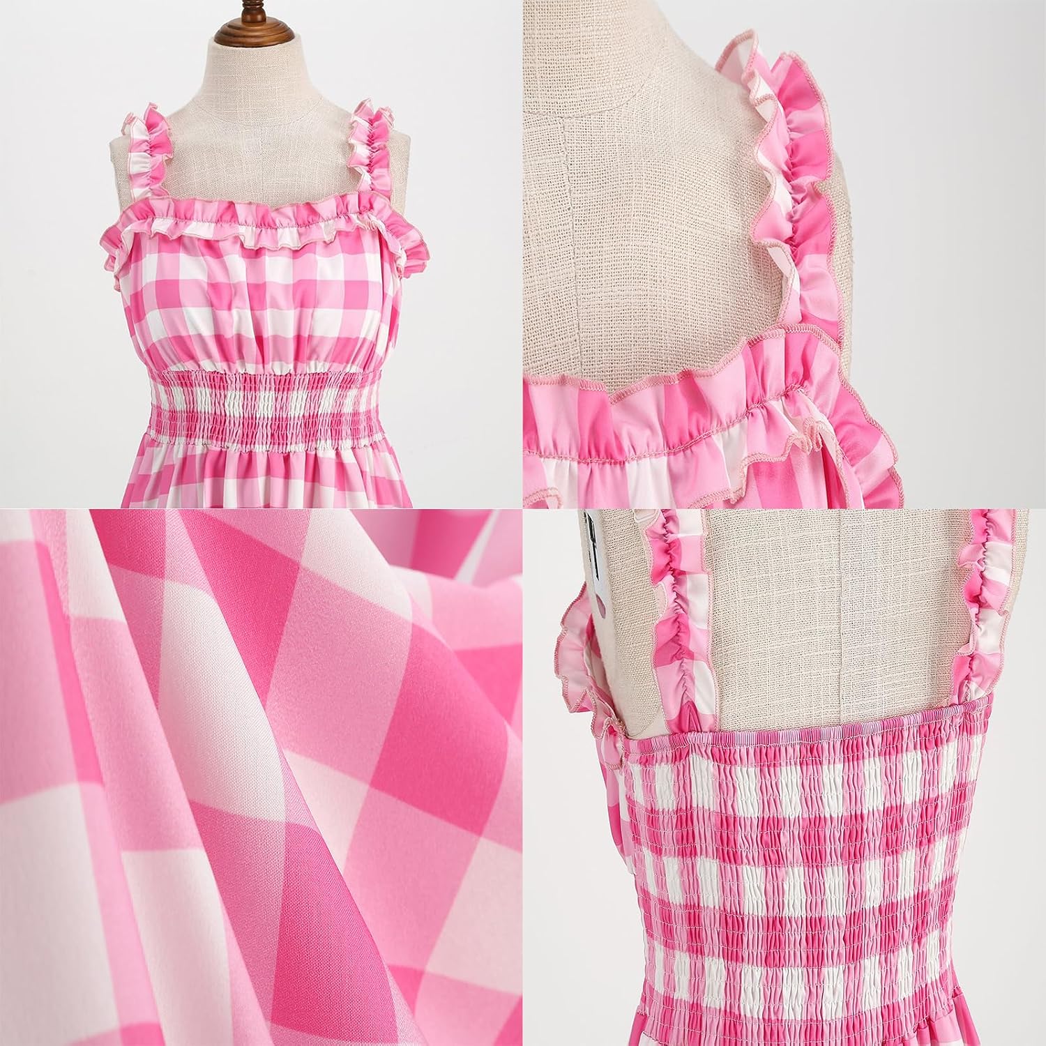 Women’s 1950s Retro Plaid Dress Vintage Halter Checkered Audrey Hepburn Style A-Line Cocktail 50s 60s Swing Dresses