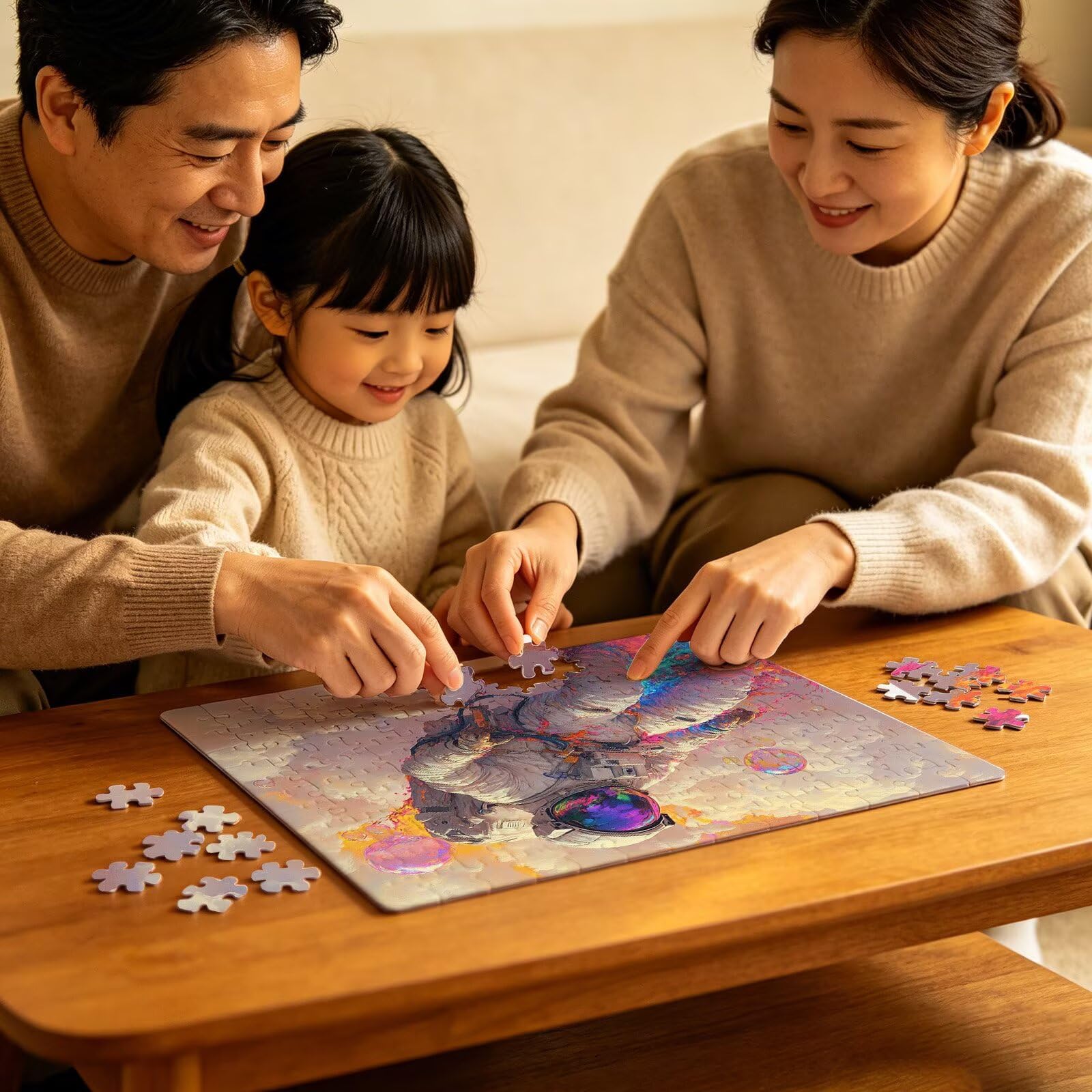 Puzzle 4000 elementów, chmury astronauta puzzle 4000 elementów dla dorosłych, klasyczne puzzle, wymagająca zagadka, drewniane puzzle do dekoracji bożonarodzeniowej, prezenty dla kobiet/mężczyzn, 141,5