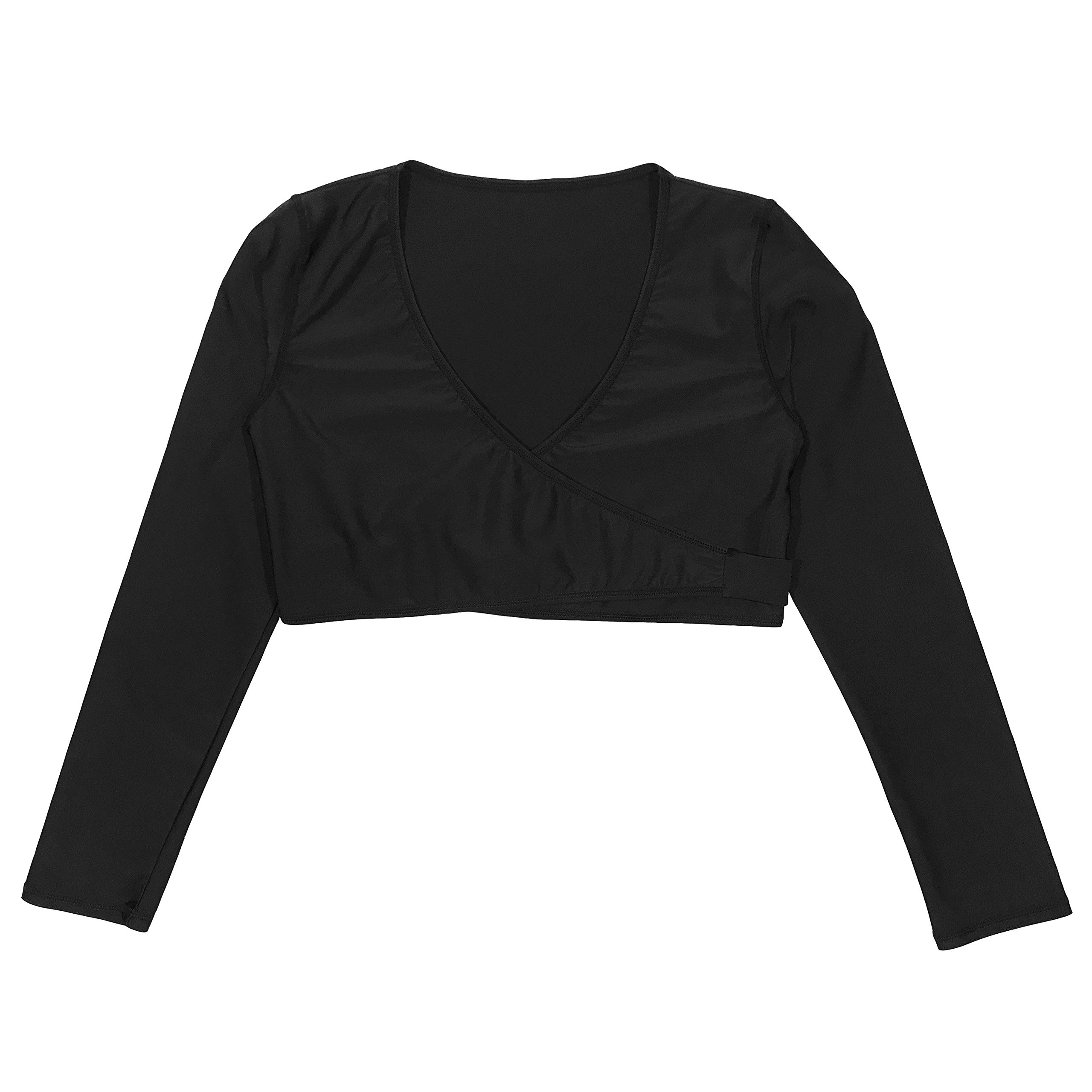 SwimZip Girls UPF Wrap Top (1 Piece) - 4T / Black