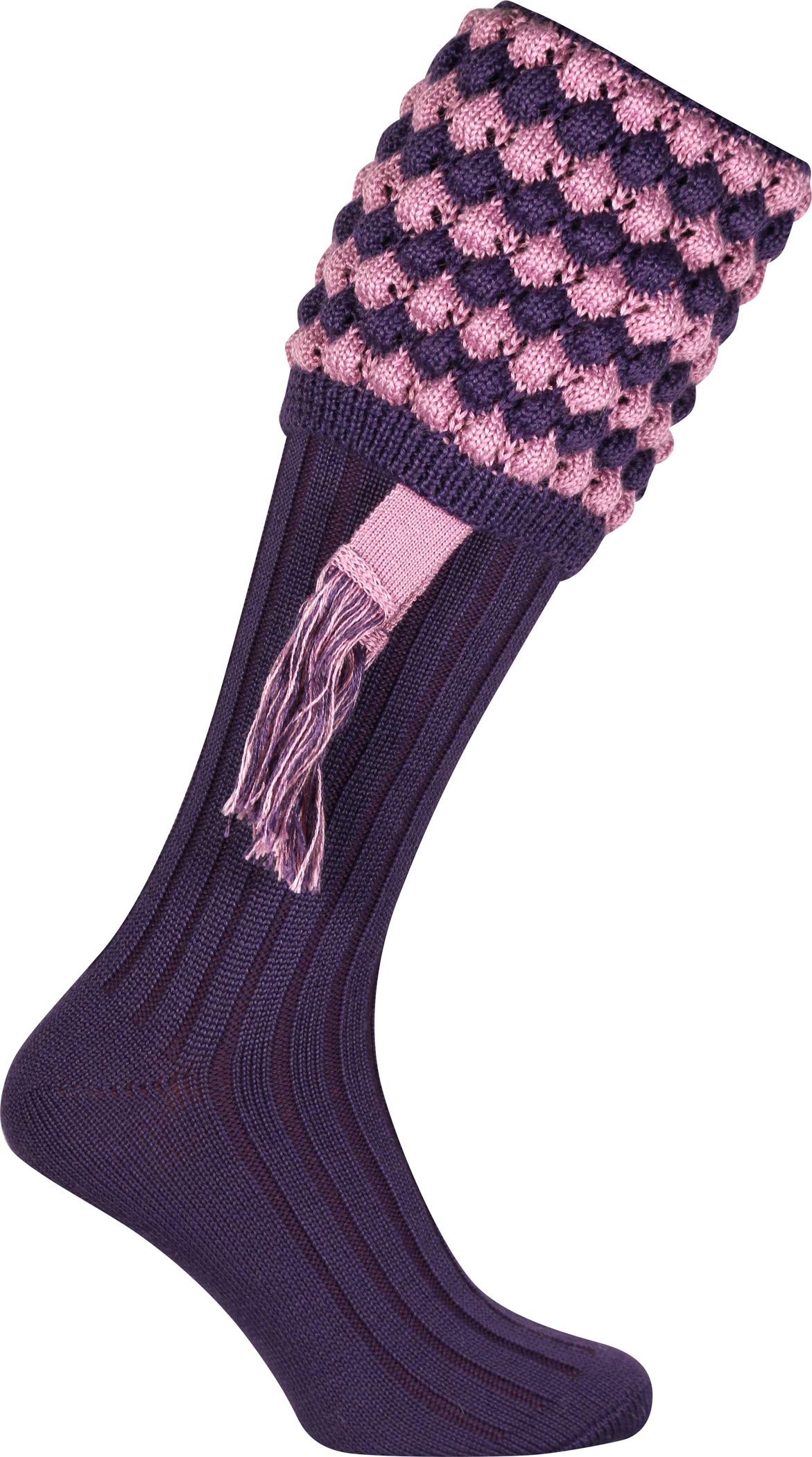 Jack Pyke Pair Of Pebble Shooting Socks With Garters 8 - 11 Uk Purple