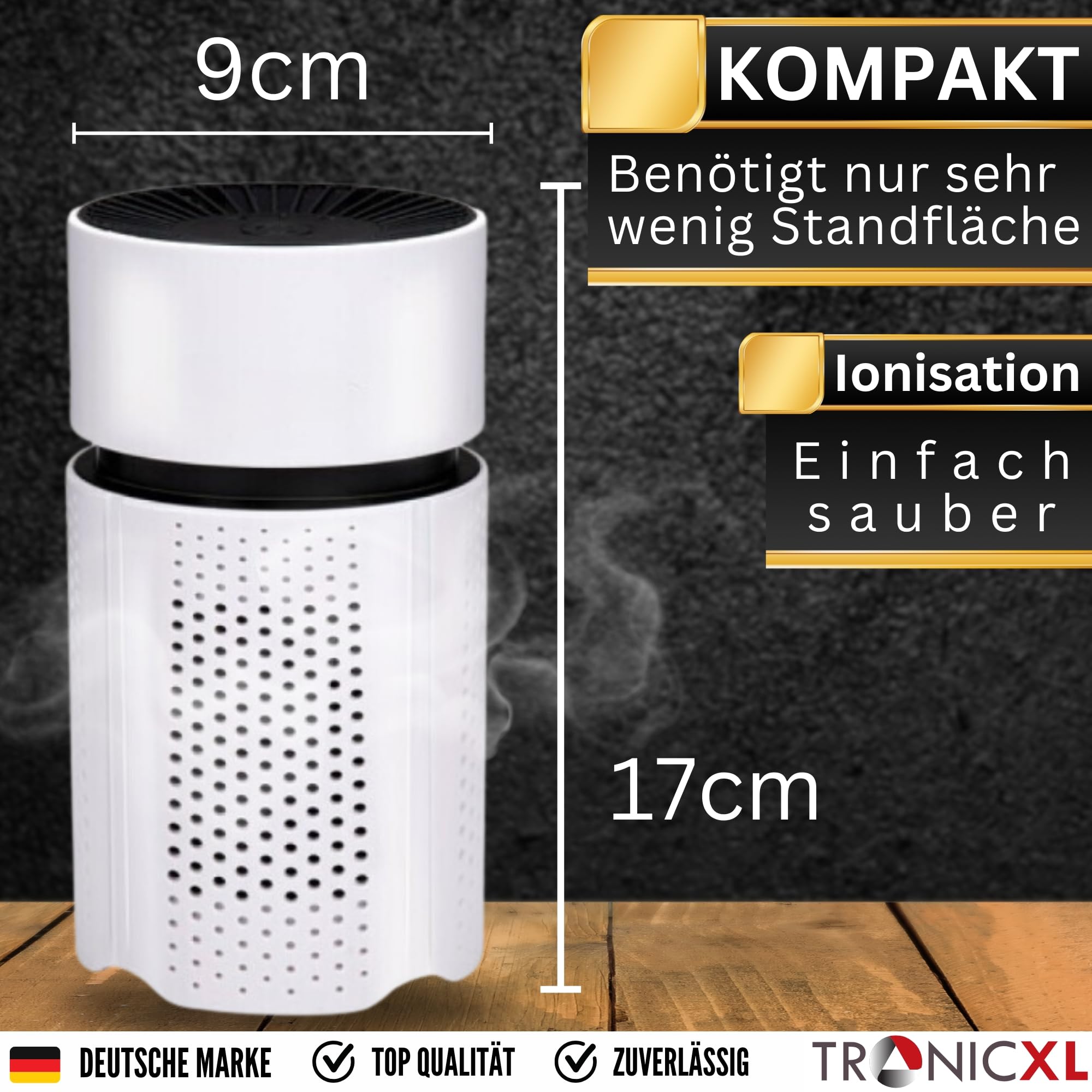 TronicXL Mini purificador de aire USB, filtro Hepa para oficina, pequeño filtro de aire, dormitorio, escritorio, hogar, cocina, salón, AirPurifier pequeño