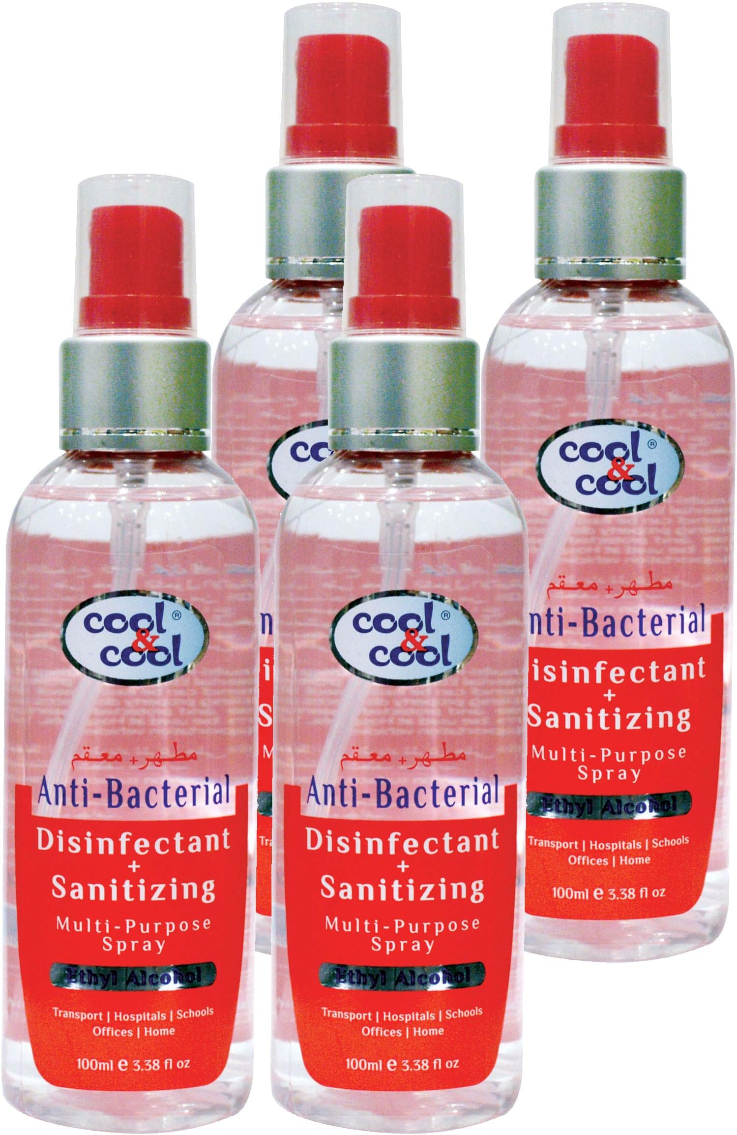Anti Bacterial Disinfectant +Sanitizing Multi -Purpose Spray, 4 X 100 Ml