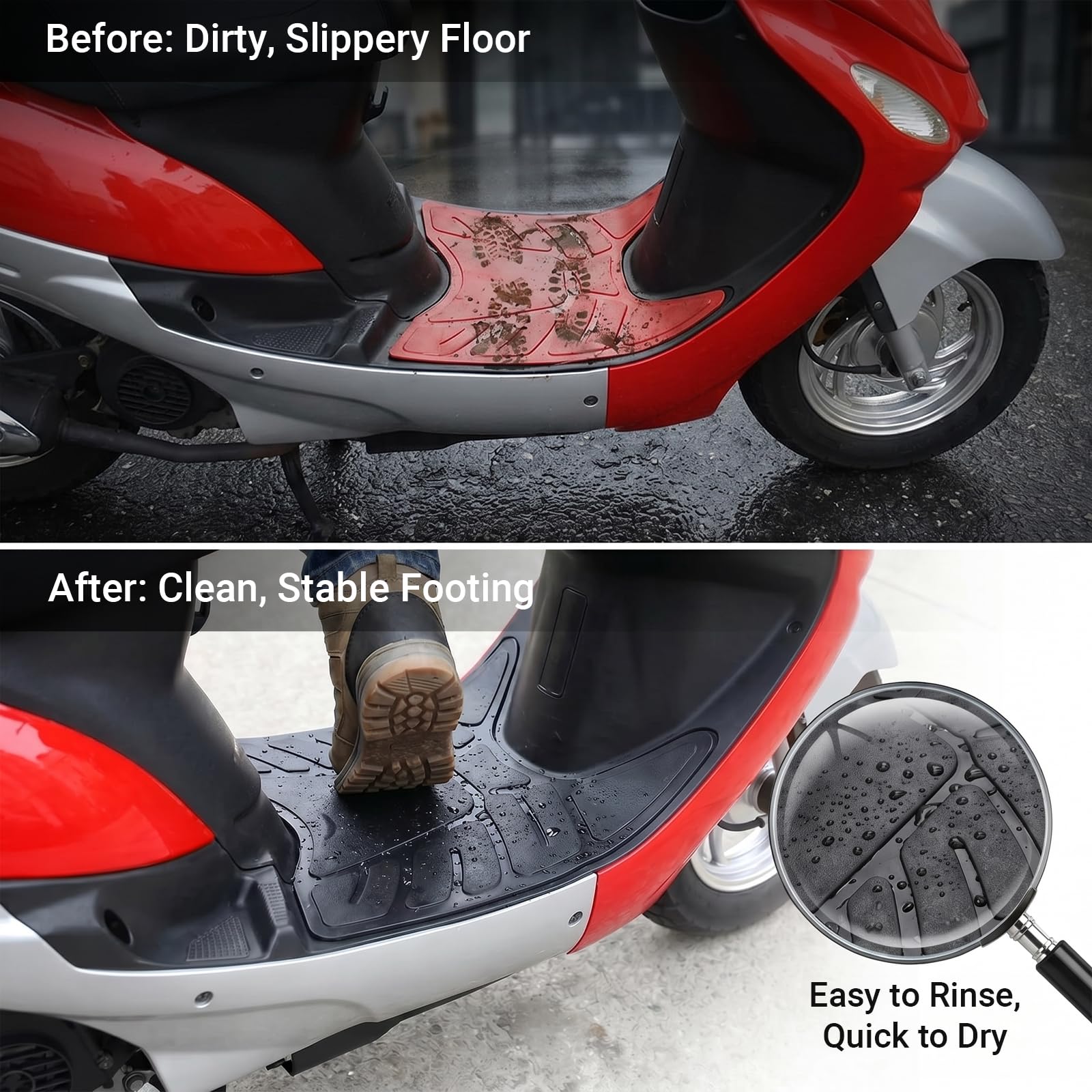 Minho Tapis de Sol en Caoutchouc pour Scooter Chinois GY6 Taotao Sunny 50 CC