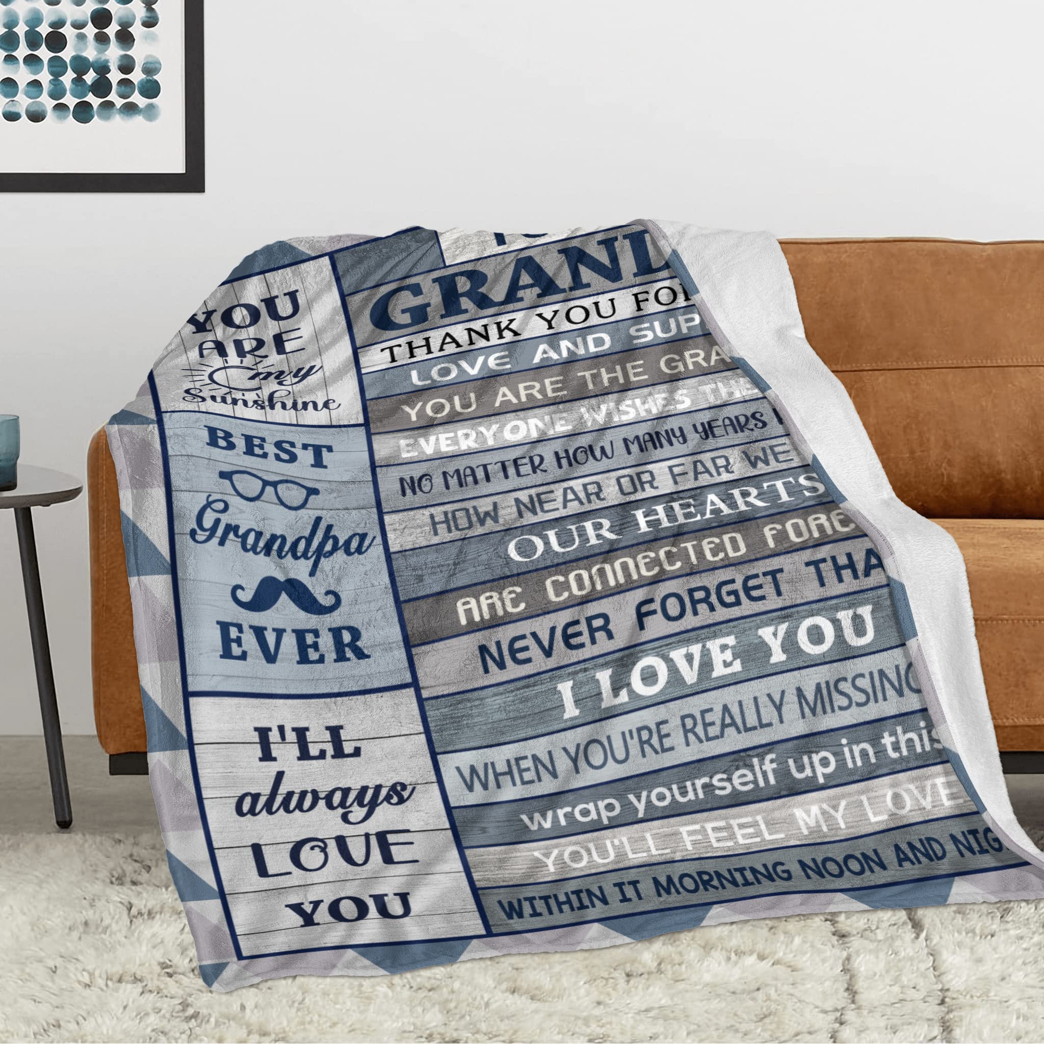Opa-Decke Mit Persönlichem Spruch – 152x127 Cm, Weich, Waschbar, Geschenk Für Großvater