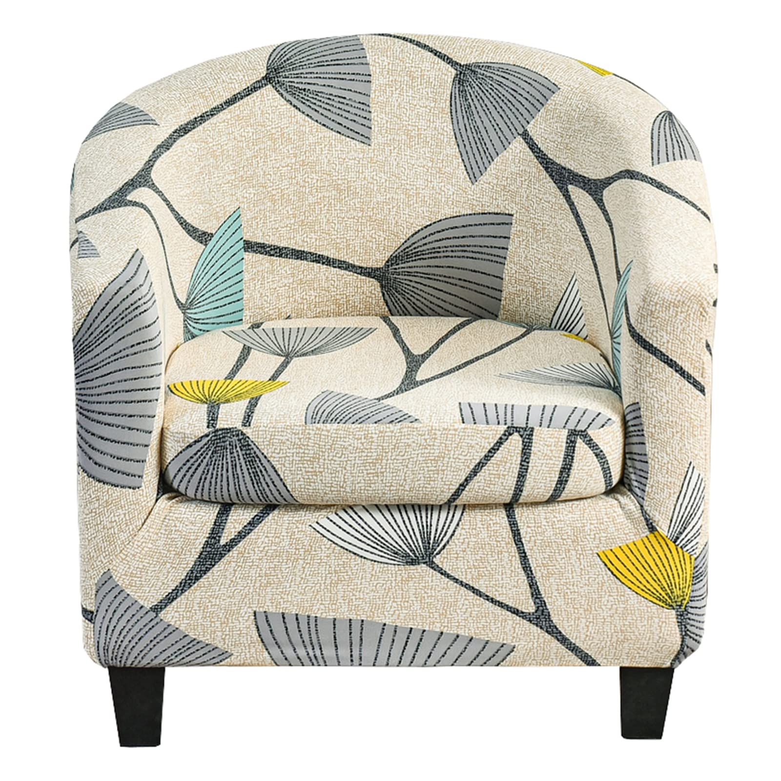 Jhld D Jhl Club Chair Slipcover 2 Piece, Printe Tub Chair Cover Soft Spandex Stretch Club Chair Cover Armchair Chair Slipcovers With Elastic Bottom Removable Washable -2 Piece