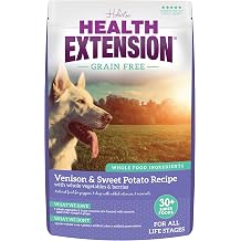 Health Extension Grain Free Venison & Sweet Potato Dry Dog Food - 30+ Superfoods and Probiotics for All Life Stages 10 lb