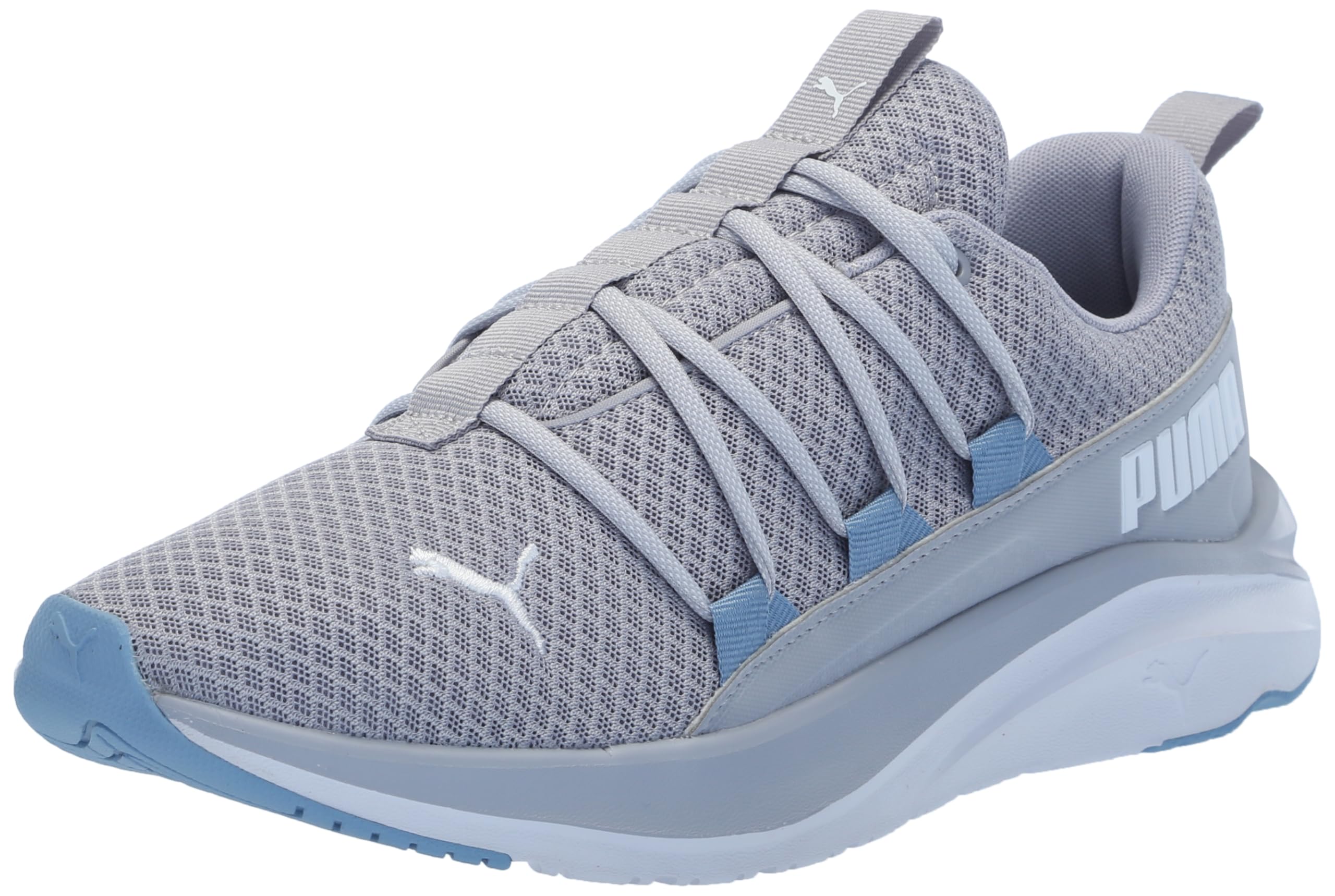 PUMA Mens Softride One4all Cross Trainer, Gray Fog Mens White-Zen Blue, 12