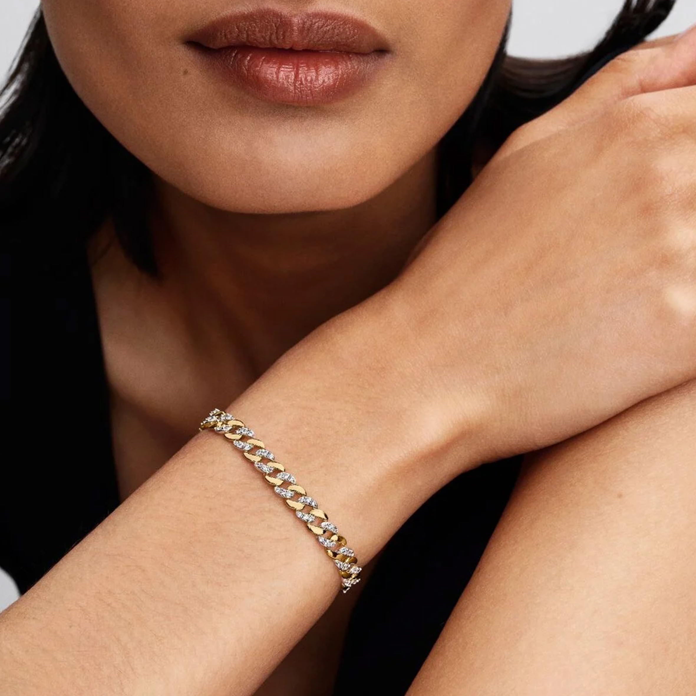 PANDORA Damenarmband Zweifarbig Pavé 564229C01
