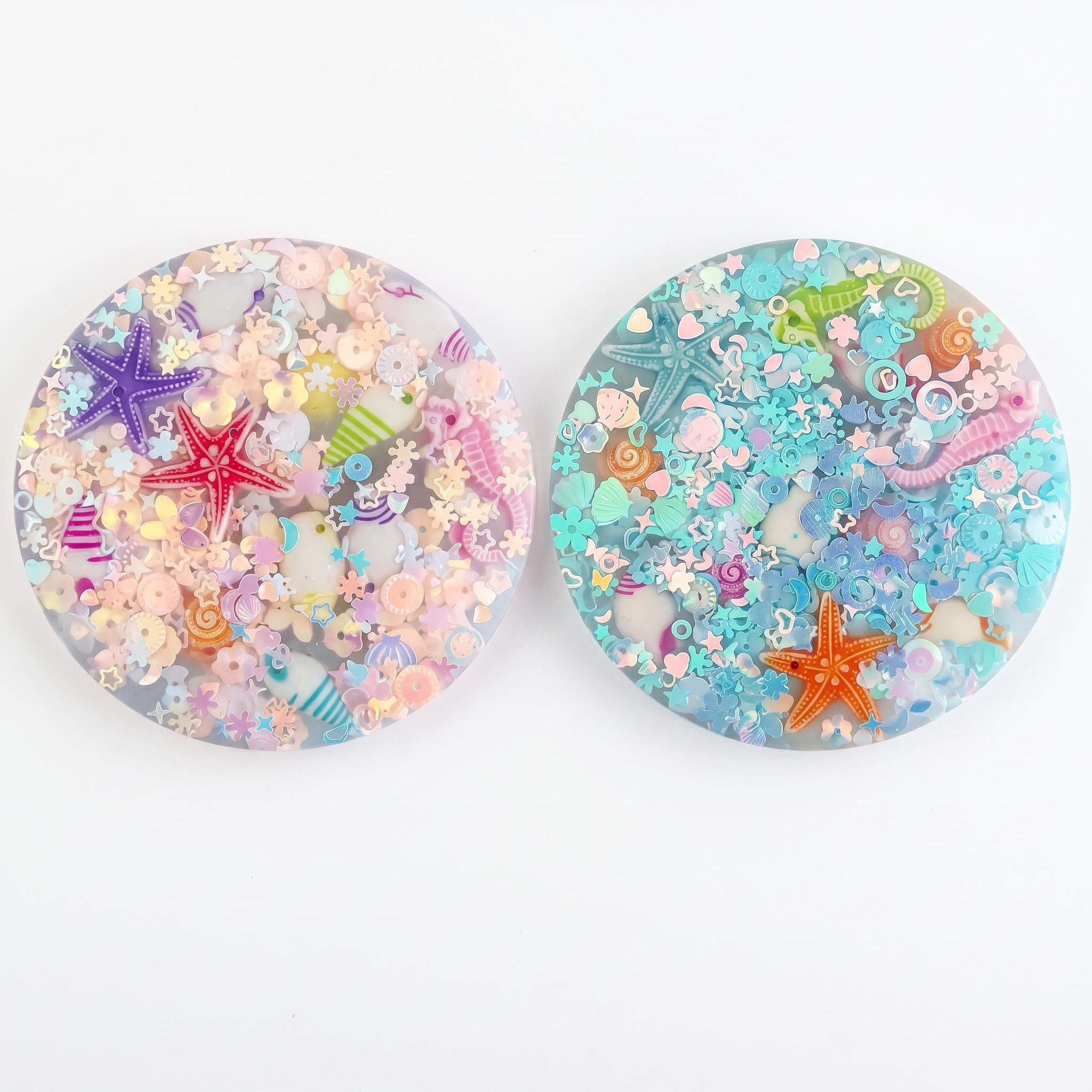 2 Pack Reusable Sensory Picky Pads, Skin Picking Fidget Toys, Silicone Ocean Glitter Fidget Pads for Adults and Teens, Stress Relief & Focus Toys with Textured Beads for Tactile Feedback