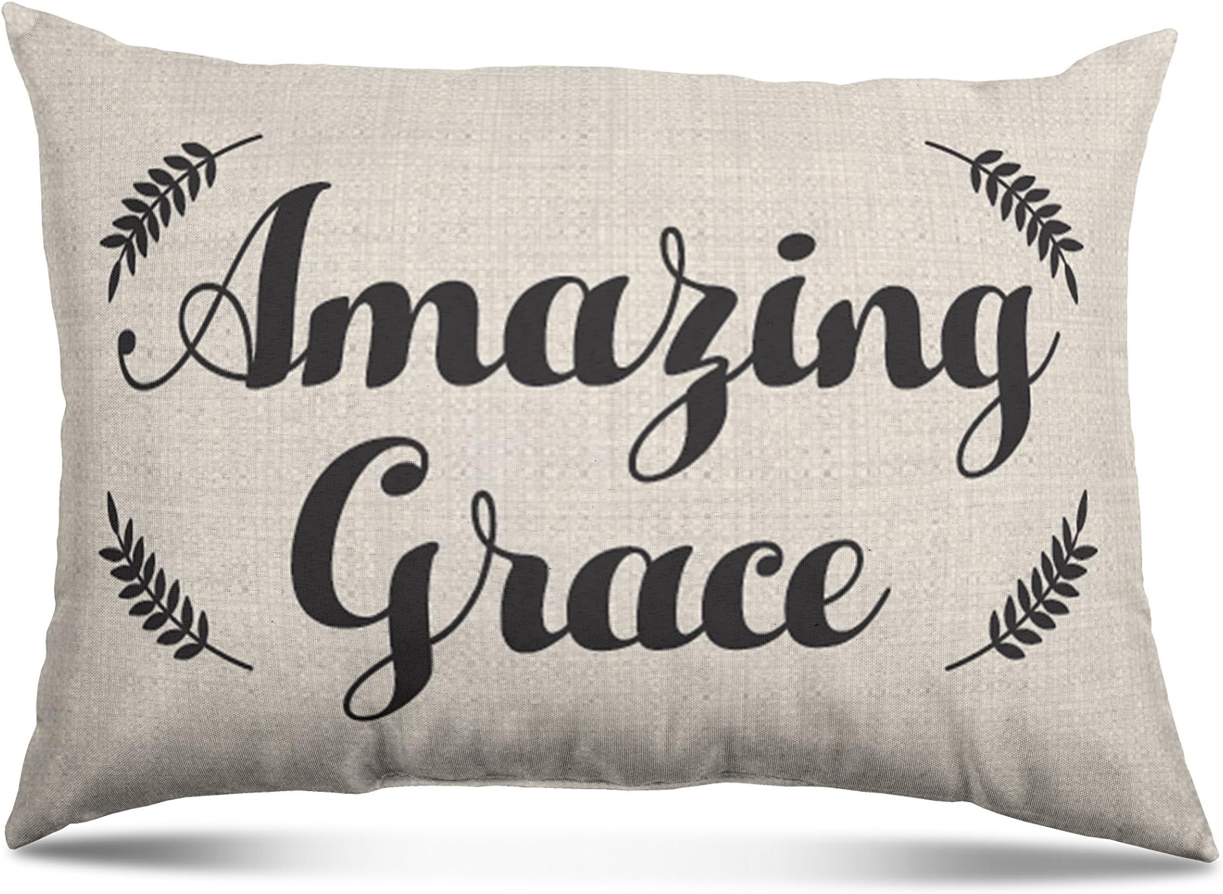 Eco Friendly Decorative Religious Quotes & Sayings Lumbar Pillows, (Amazing Grace) 14"x20" -- Made in America