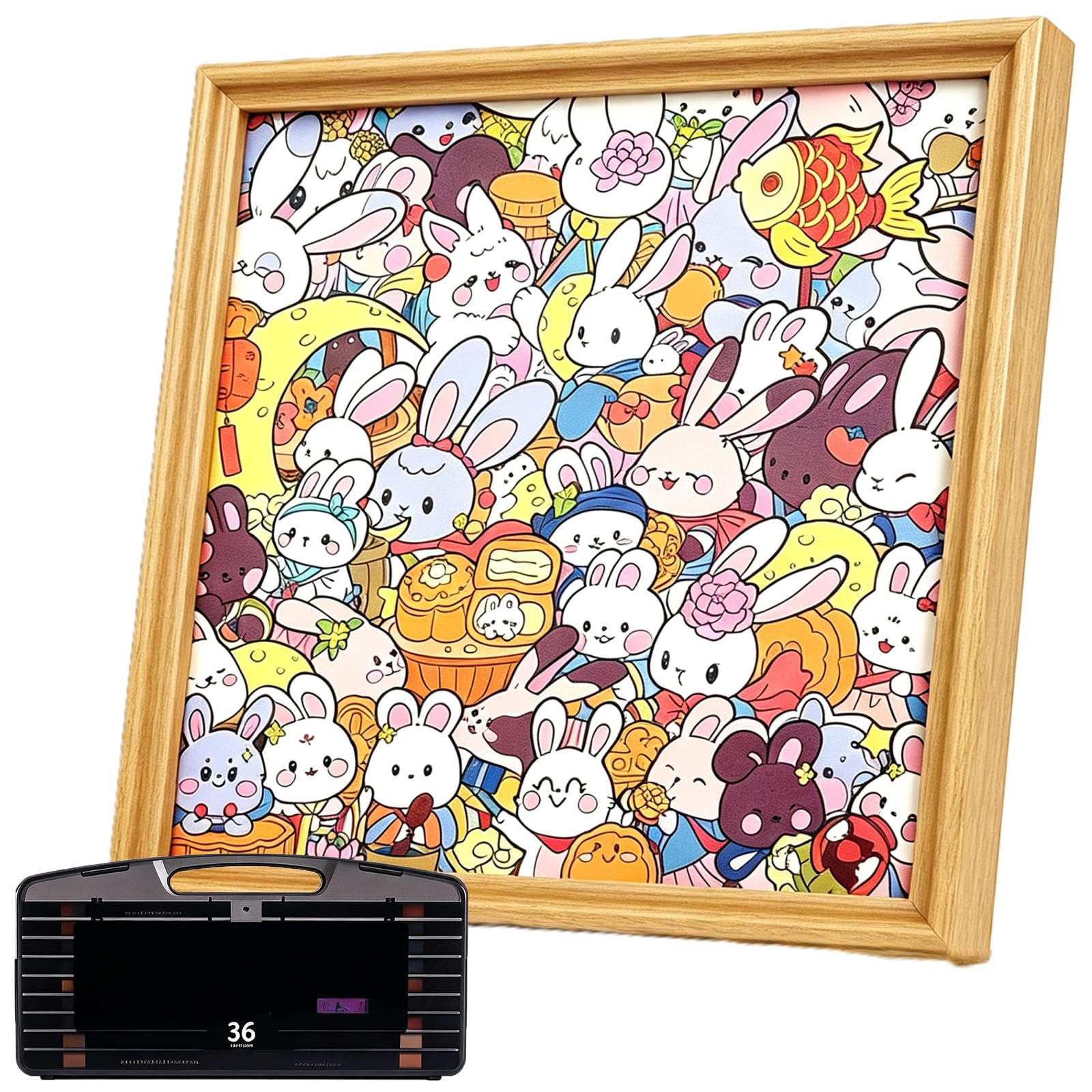 Wooden Cat Puzzle, Coloring Wooden Educational Toys, Animal Jigsaw Puzzles with Photo Frame, Hand-Painting Animal Puzzle Toy, Educational Creative Toy for Boys & Girls, Home, Travel & Playroom，C
