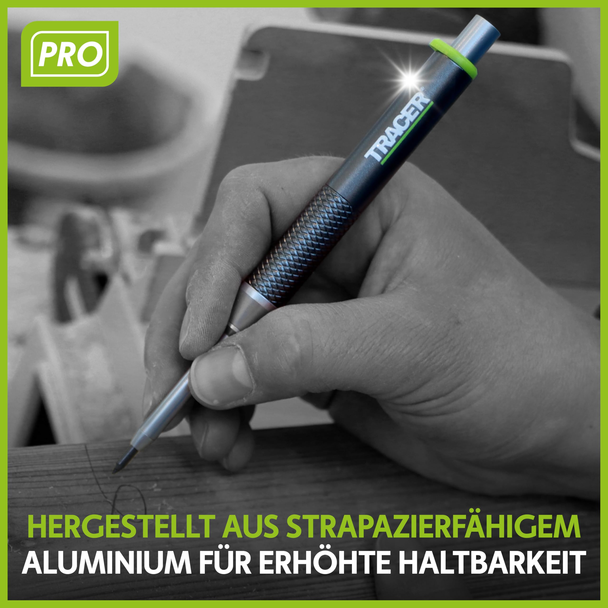 Tracer Pro Series Tieflochmarker AMK1-PRO Aluminium Baustift 145 mm