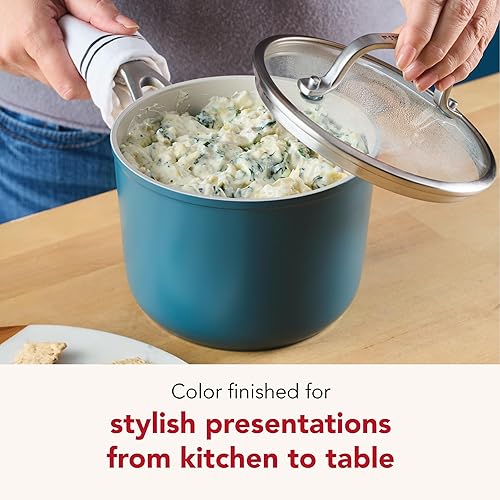 Miniatura 5 de KitchenAid Juego de ollas y sartenes antiadherentes de inducción de cerámica anodizada dura con cacerolas, sartenes, olla y tapas, apto para