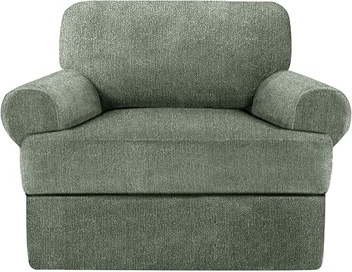 Miniatura 40 de Fundas para sofá de 3 piezas con cojines en forma de T, funda elástica para sofá, fundas para muebles con 2 fundas individuales para cojines en Azul