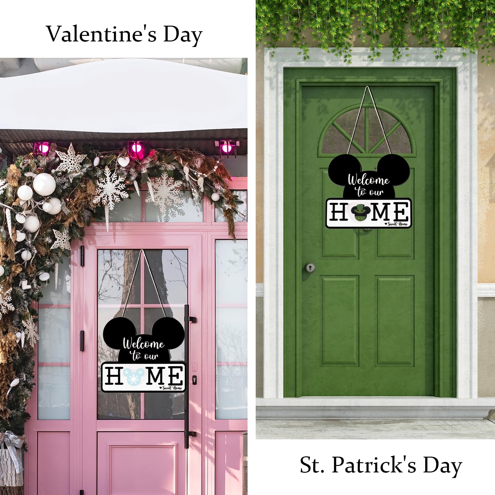 Cute Mouse Seasonal Interchangeable Welcome Door Sign