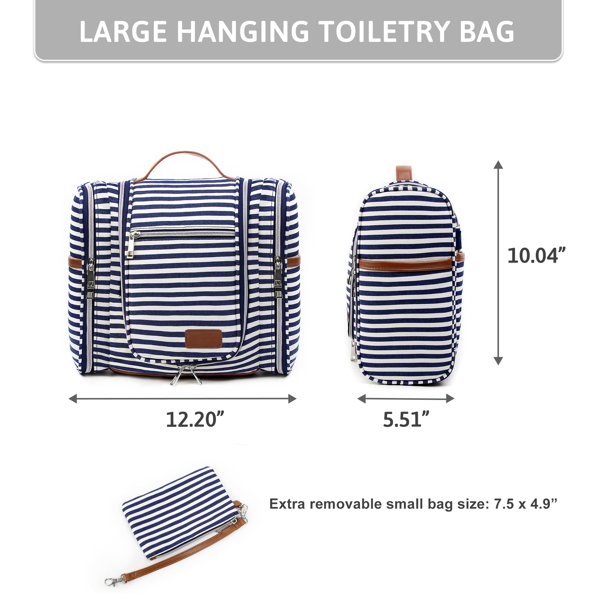 Pearl Angeli Borsa da toilette da viaggio da appendere per donne e uomini, resistente all'acqua, borsa organizer da viaggio per trucchi di grande capacità, borsa cosmetica da viaggio per articoli da