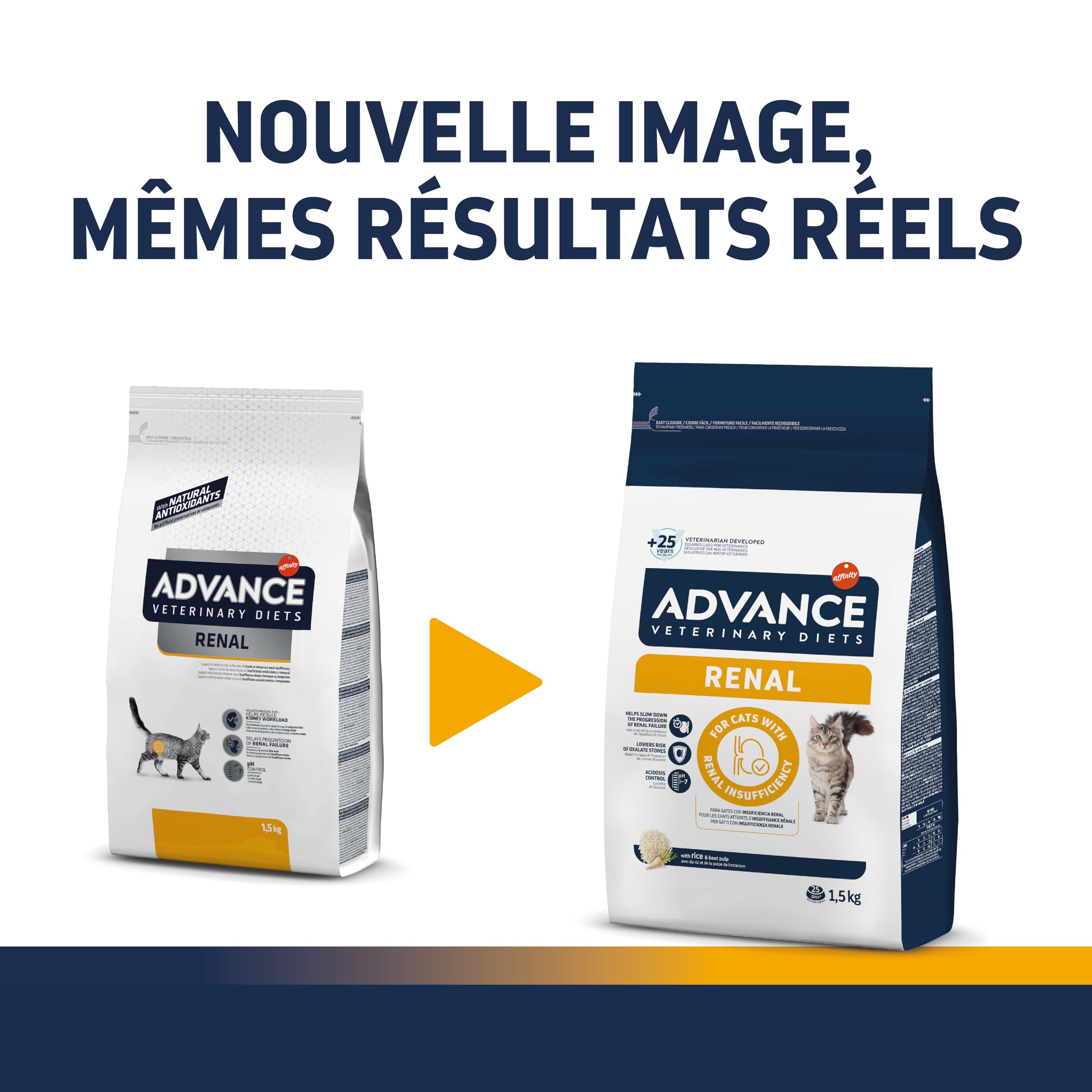 Advance Veterinary Diets Renal - Croquettes pour Chat avec Problèmes Rénaux - 1,5kg