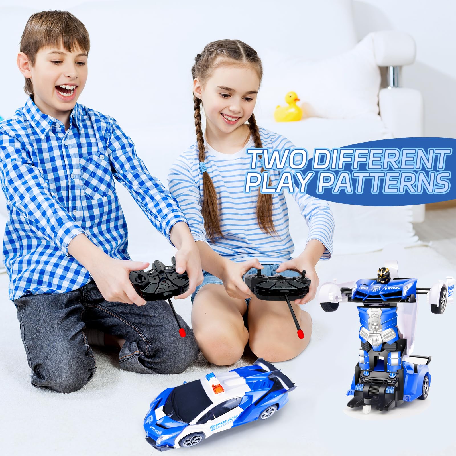 Voiture télécommandée, Voiture Enfant Transformable, 2 en 1 Robot 1:18, Jouet Garçon Fille Enfant de 3 à 12 Ans, Cadeau Noel pour Enfants, Cadeaux d'anniversaire