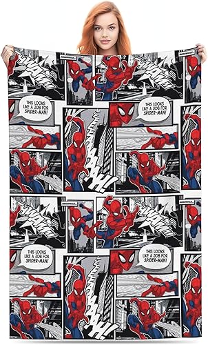 Miniatura 2 de Manta de superhéroe araña, manta de dibujos animados, manta de forro polar suave y acogedora para todas las estaciones, estilo 4, 80 x 60 pulgadas
