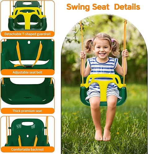 Miniatura 3 de Juego de columpios 4 en 1 para niños pequeños y jersey para bebé, columpio resistente para niños con gorila, soporte de metal plegable para