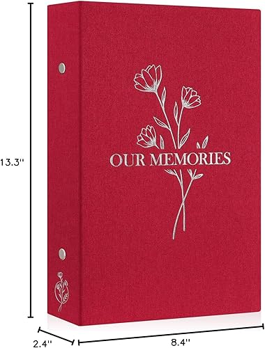 Vista 69 de Lanpn Álbumes de fotos pequeños de 4 x 6 pulgadas, 50 imágenes, paquete de 2 unidades, mini capacidad de lino Our Memories, juego de bolsillos