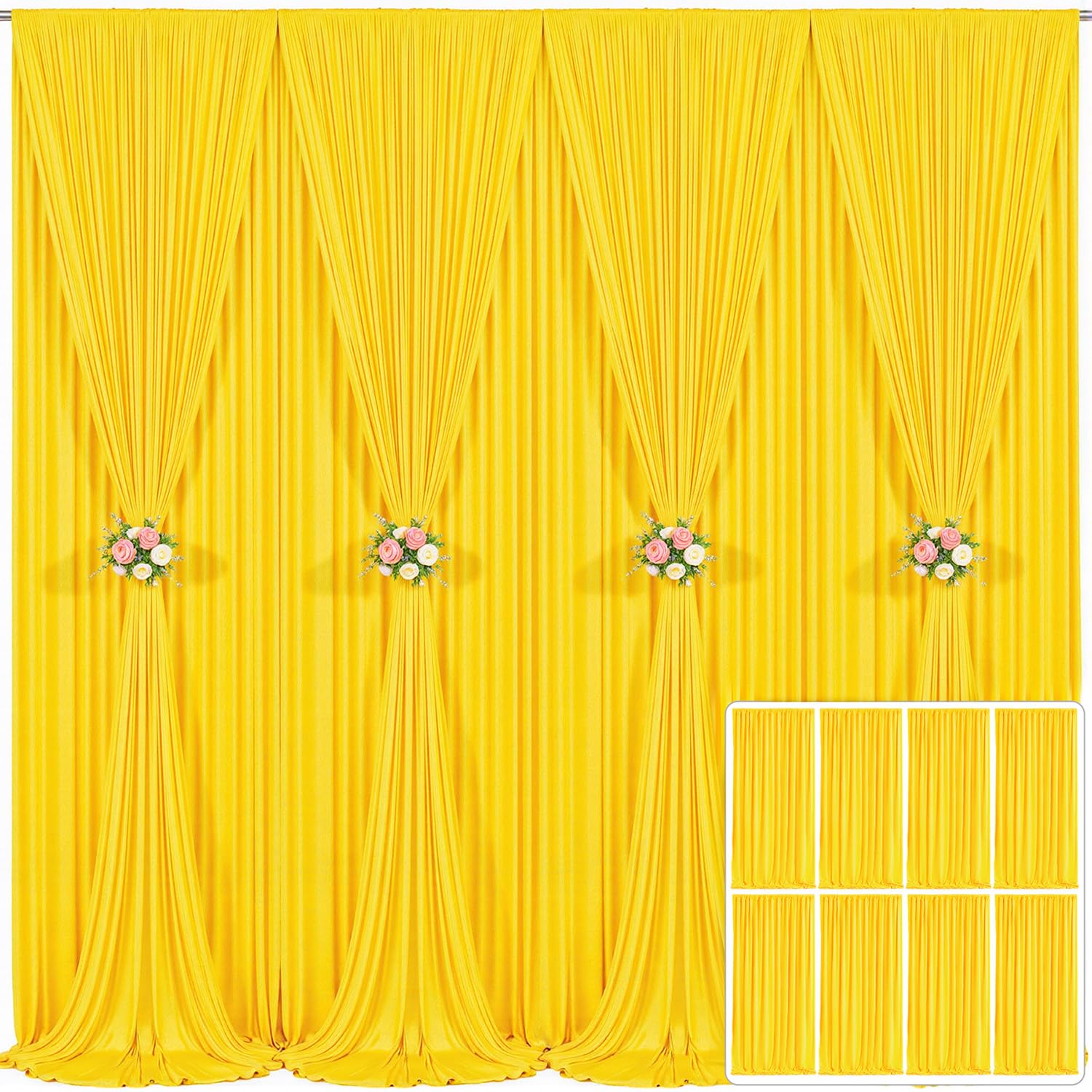 10x10 Champagne Backdrop Curtain for Parties Wedding Baby Shower Wrinkle Free Photo Curtains Backdrop Drapes Fabric Decoration for Bridal Shower 5ft x 10ft,2 Panels — view 17