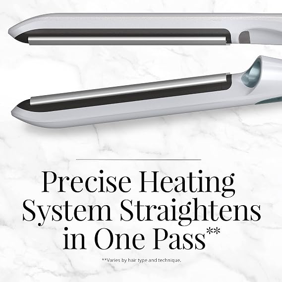 Remington PROLUXE HydraCare 1 Flat Iron / Hair Straightener with 1 Floating Plates, 450F High Heat, Pearl White/Gray