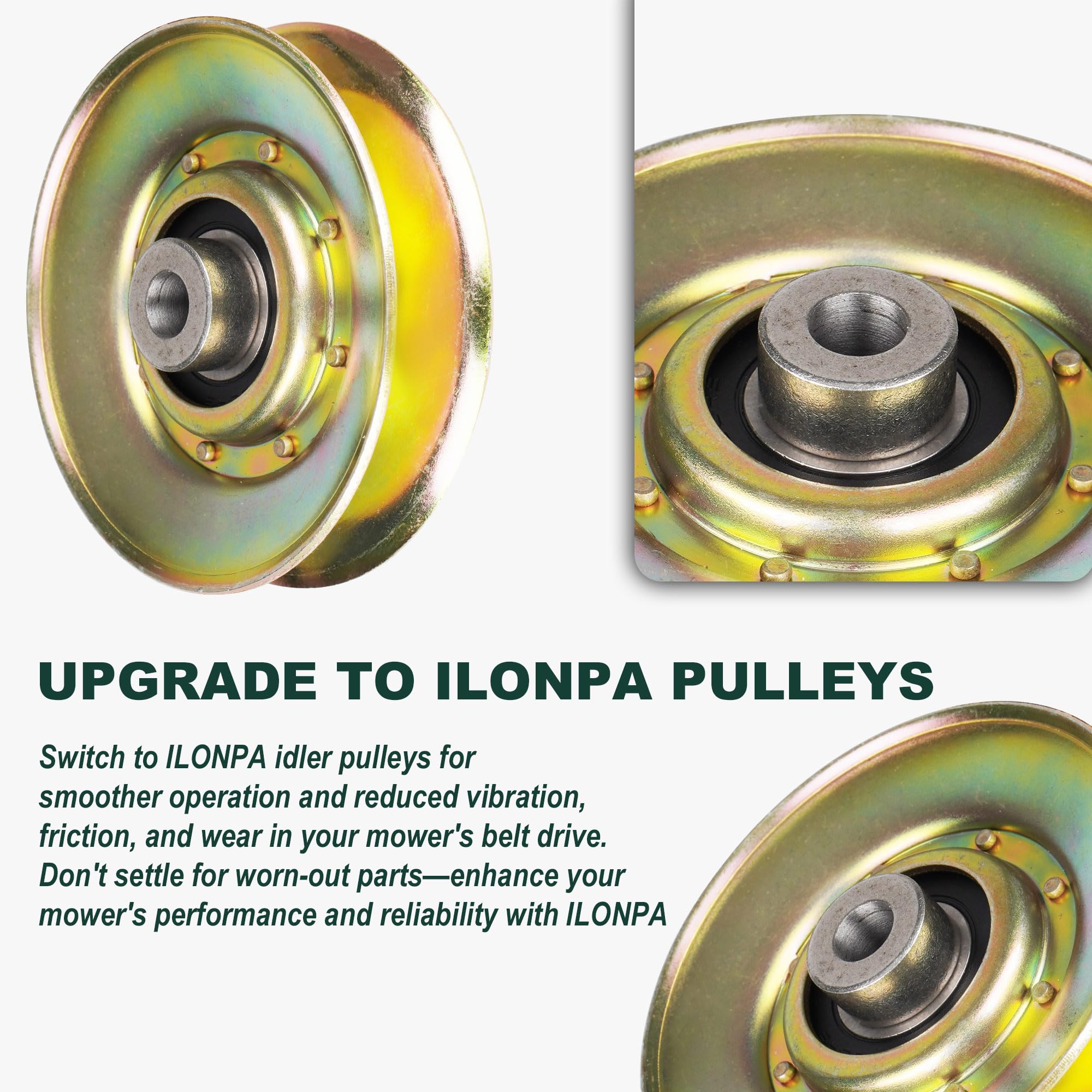 ILONPA Polea tensora en V para AYP 127783 139245 532139245 Husqvarna 532127783 532139245 GT200 GT160 LT120 LT1538 YTH2042 YTH1746 YTHTH1746 2448