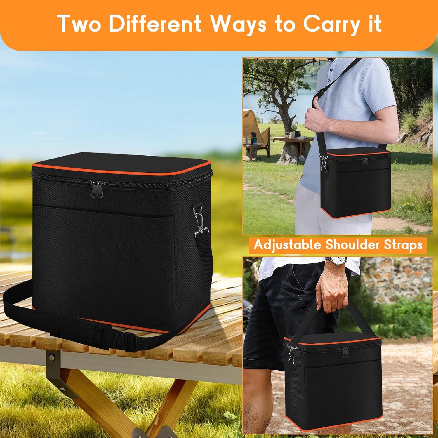 Mini 1LB Propane Tank Storage Bags with Padding, Adjustable Shoulder Strap, Small Camping Fuel Cylinder Carry Bag for 2-Pack Propane Tanks 16 OZ, Refillable Small Propane Gas Canister Bottle Case - Image 2