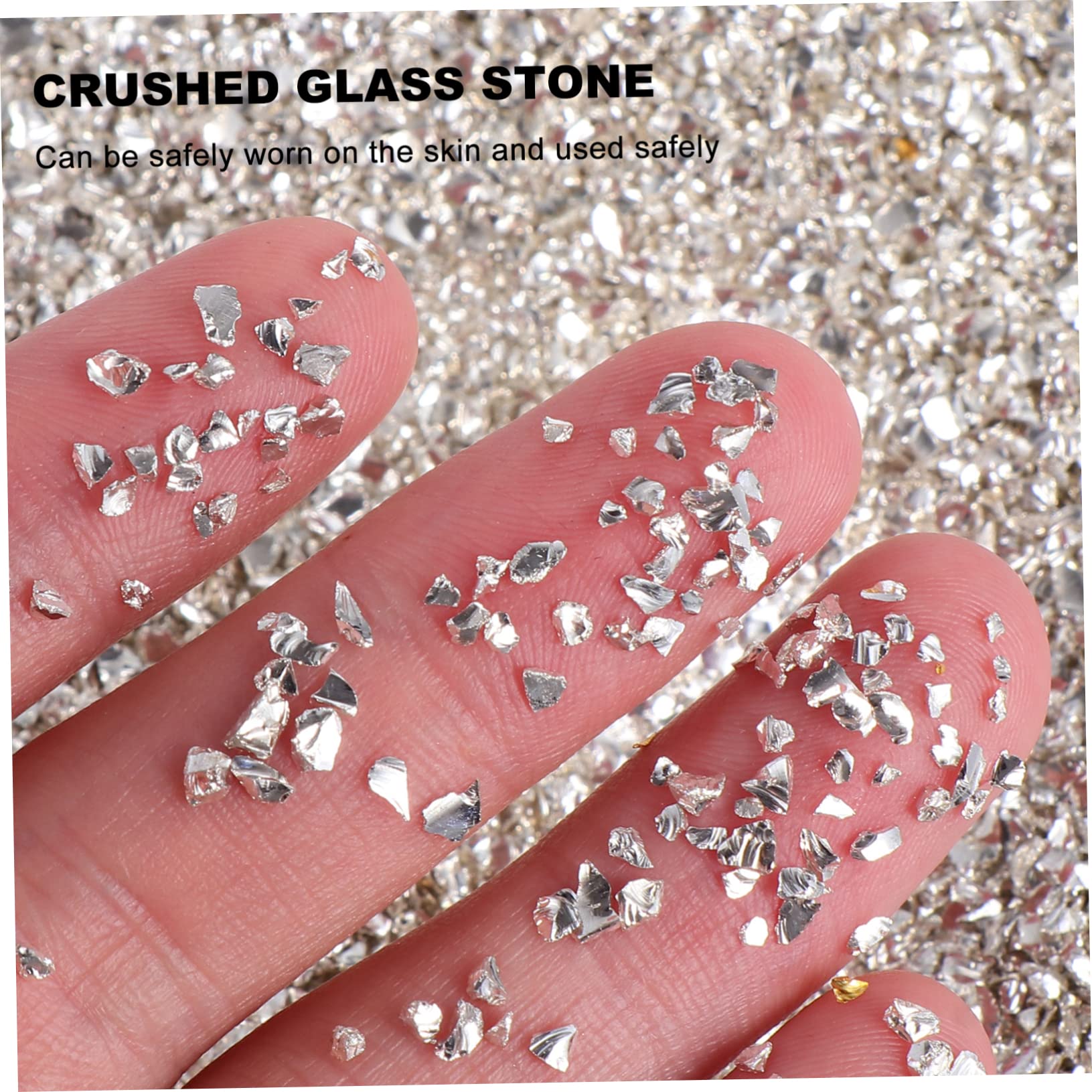 3 set di vetro for unghie Ghiaia Prodotti decorativi in ​​vetro frantumato Decorazioni for nail art Paillettes for il viso Occhi Grosso vetro glitterato Schegge irregolari Flash Accessori in vetro fra