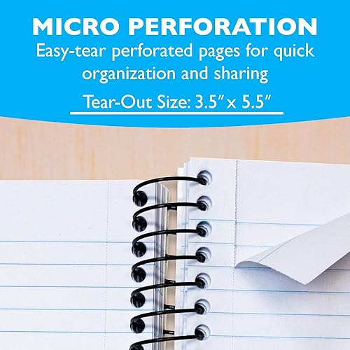 Miniatura 3 de BAZIC - Bloc de notas para cuaderno pequeño, 4 x 5.5 pulgadas, encuadernado en espiral lateral, 180 hojas de bolsillo con encuadernación de alambre,