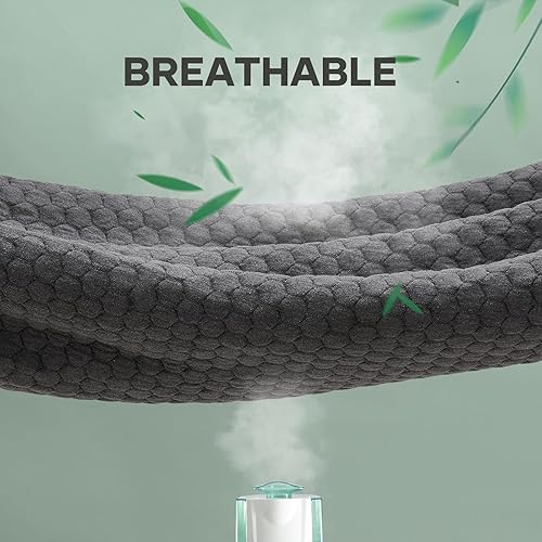 Miniatura 7 de OhGeni Protector de colchón impermeable, color gris completo, sábana bajera ajustable con bolsillos elásticos, sueño profundo, silencioso, suave.