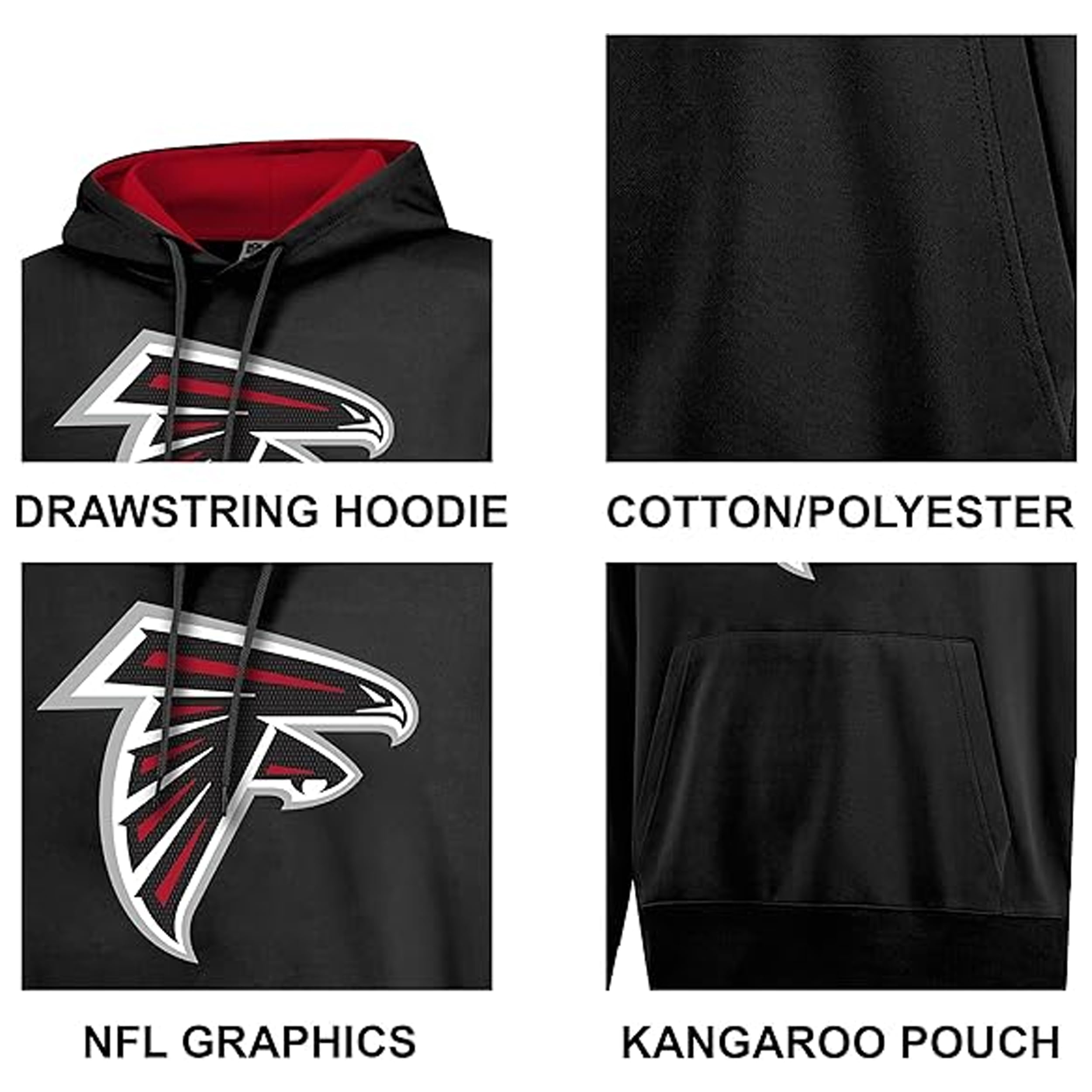 Ultra Game Men's Standard NFL Official Unisex Super Soft Game Day Hoodie Sweatshirt, Team Color 24