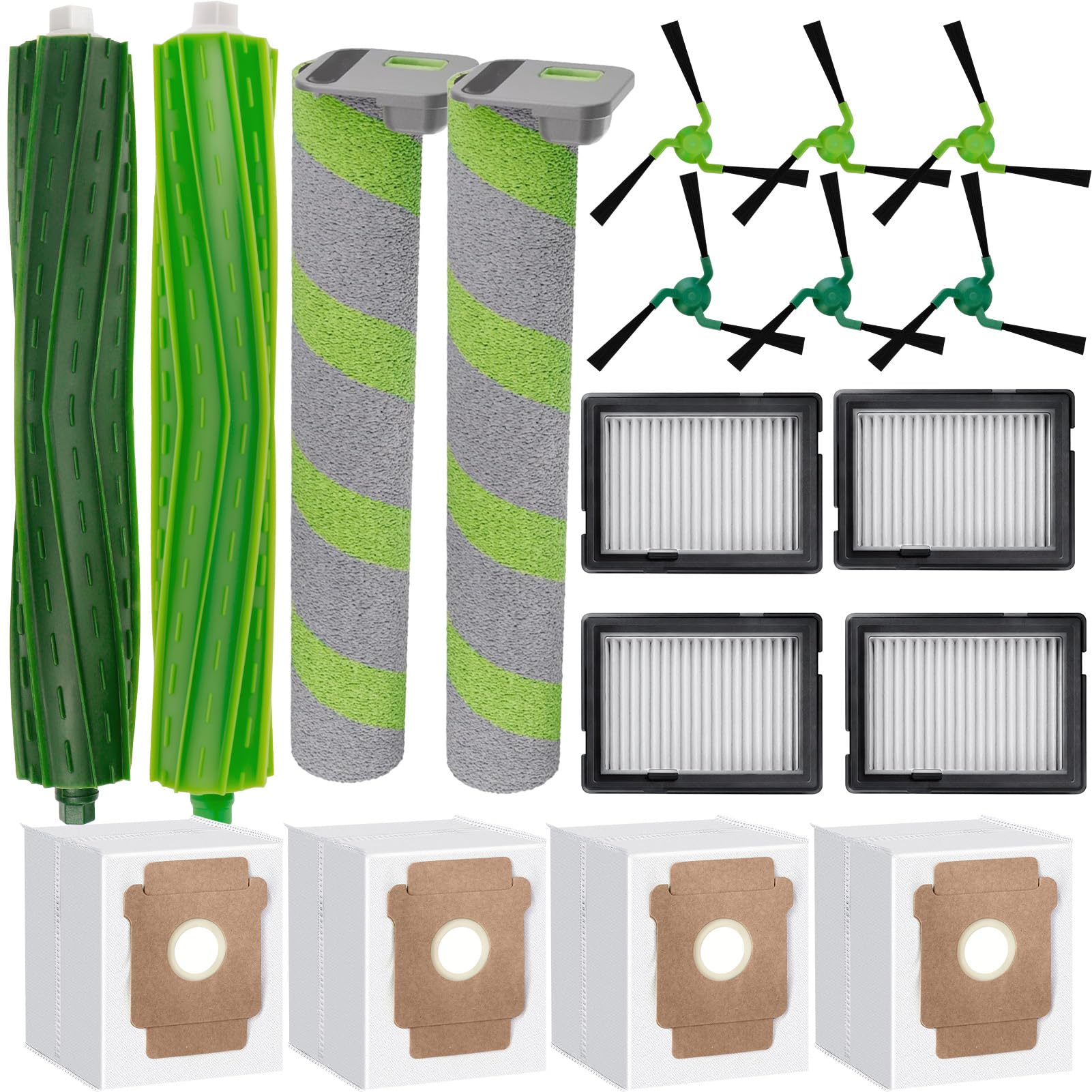 Chuancheng 18 accesorios combinados 705 para iRobot Roomba Max 705 Combo/706 Combo Robot Aspirador, 2 cepillos principales, 2 trapeadores de rodillo, 4 filtros, 6 cepillos laterales, 4 bolsas de polvo