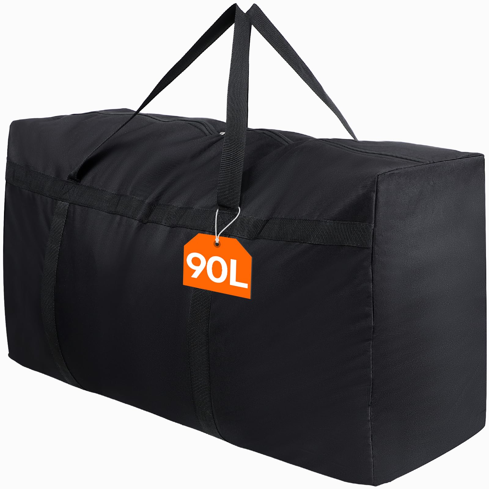 Lifewit 90L Umzugstasche aus 600D Oxford-Stoff, Große Aufbewahrungstasche mit Verstärkten Griffen für Kleidung, Bettwäsche, Decken – Schwarz, 80 x 45 x 25 cm