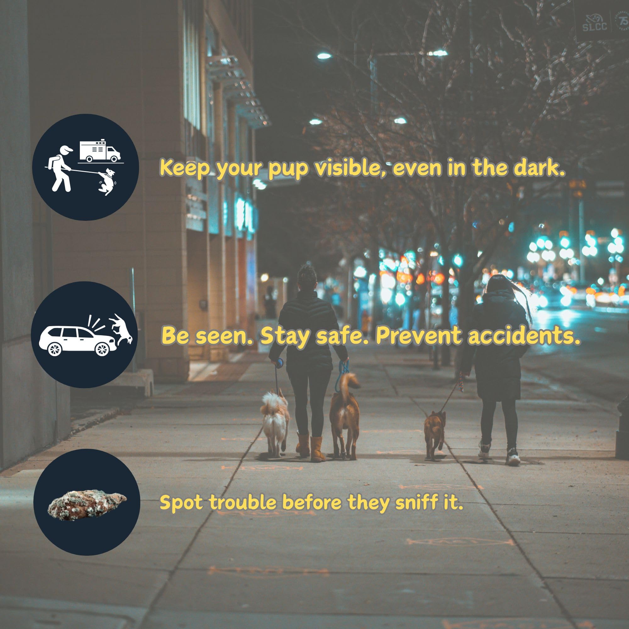 Correa retráctil con luz LED para perros pequeños a medianos, extensible hasta 196 pulgadas para paseos nocturnos seguros (negro)