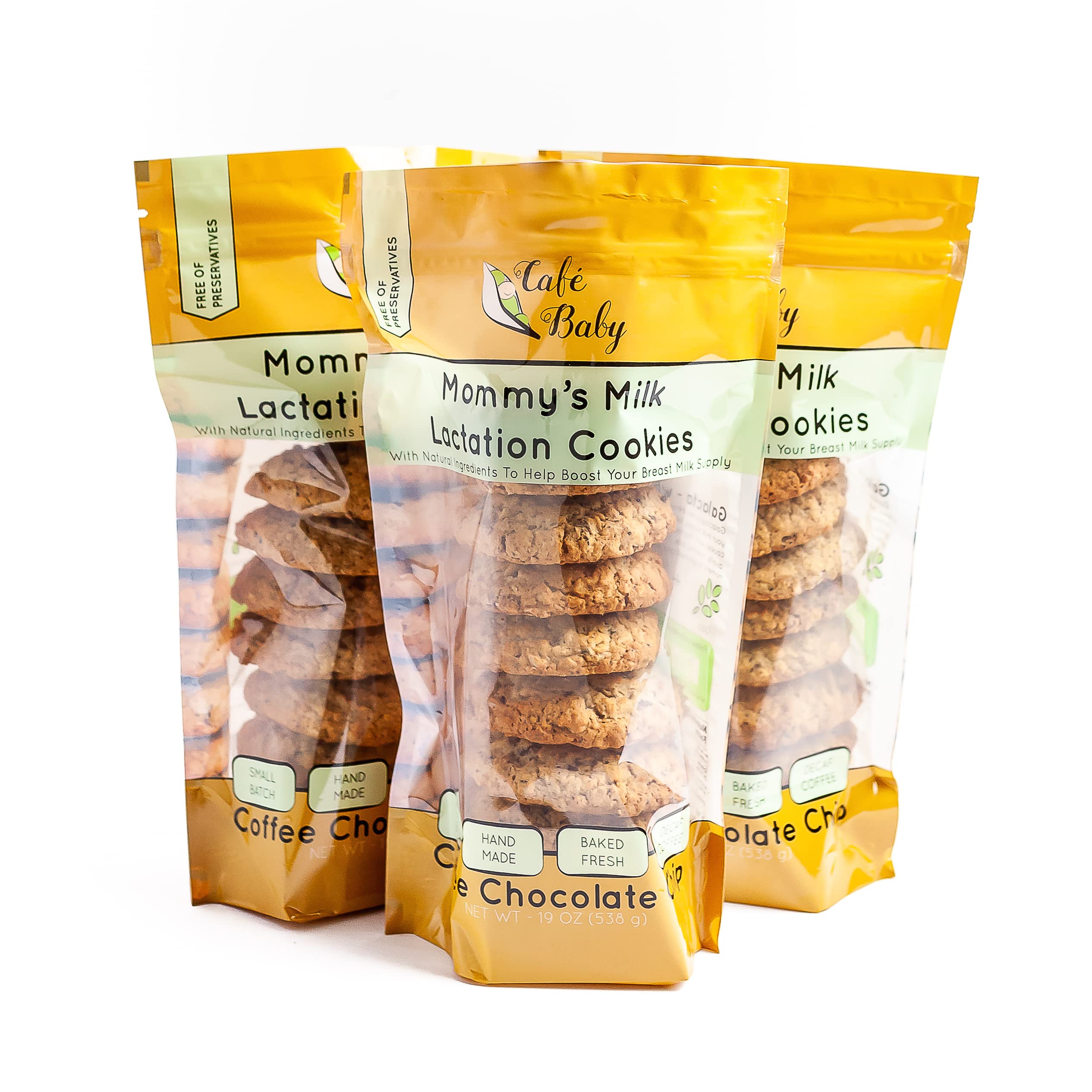 Café Baby Coffee Chocolate Chip Lactation Cookies for Breastfeeding | Large, Tasty & Fresh | Breast 
