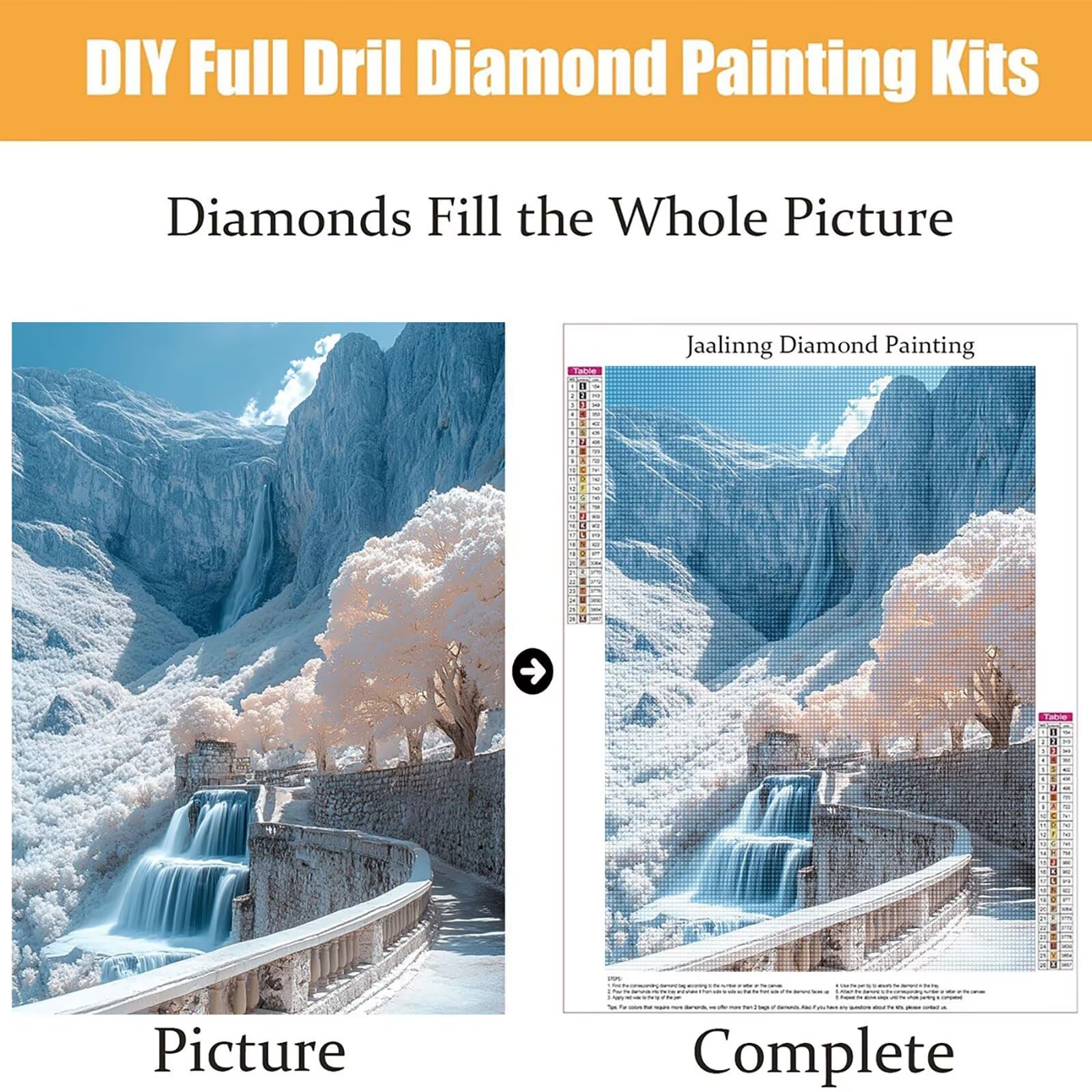 Diamond Painting Kit Completo, Diamond Painting Paesaggio, 5D Quadrato Pittura Diamante Kit Manualidades Adultos DIY Diamantini Crystal Art Disegni Punto Croce Artigianale, 60x90cm Autunno j0-939