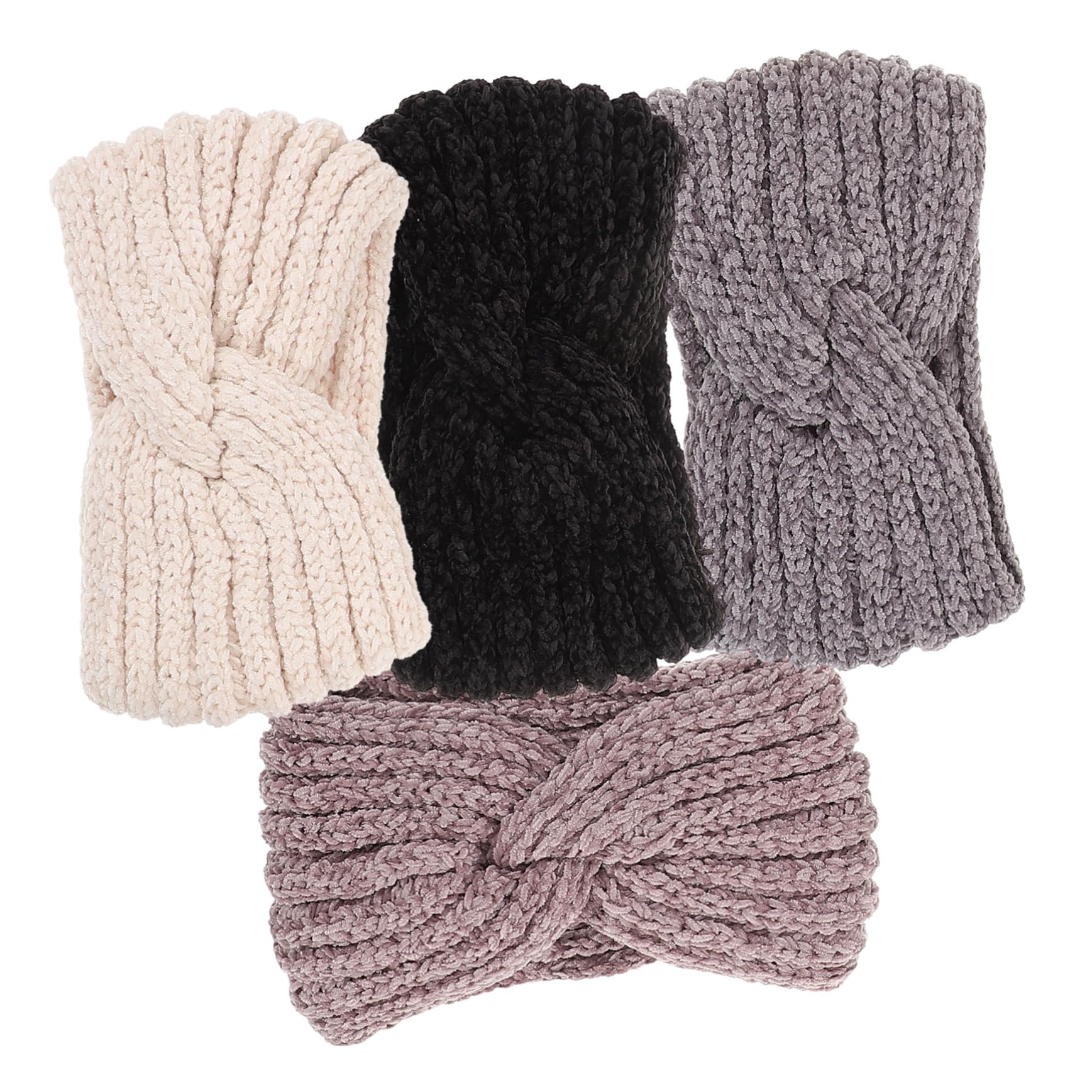 TINEASUR Cute Crochet Headbands Head Wraps for Girls Knitted Wool Ear Protection for Women Fashion Headbands Set Handmade