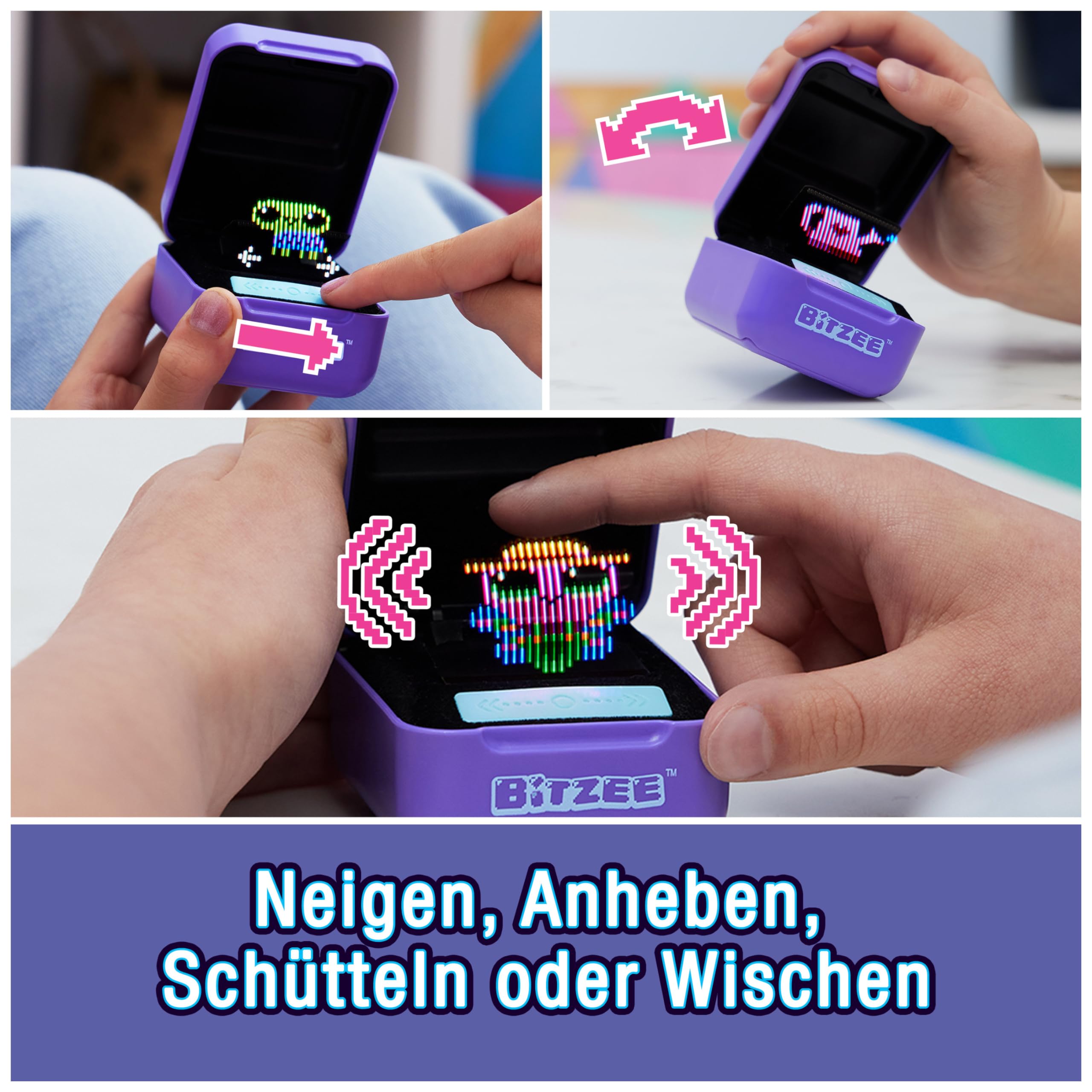 Bitzee - 15 Digitale Haustiere zum Anfassen, interaktives Spielzeug mit 15 virtuellen elektronischen Tieren, die auf Bewegung und Berührung reagieren, lila, ab 5 Jahren