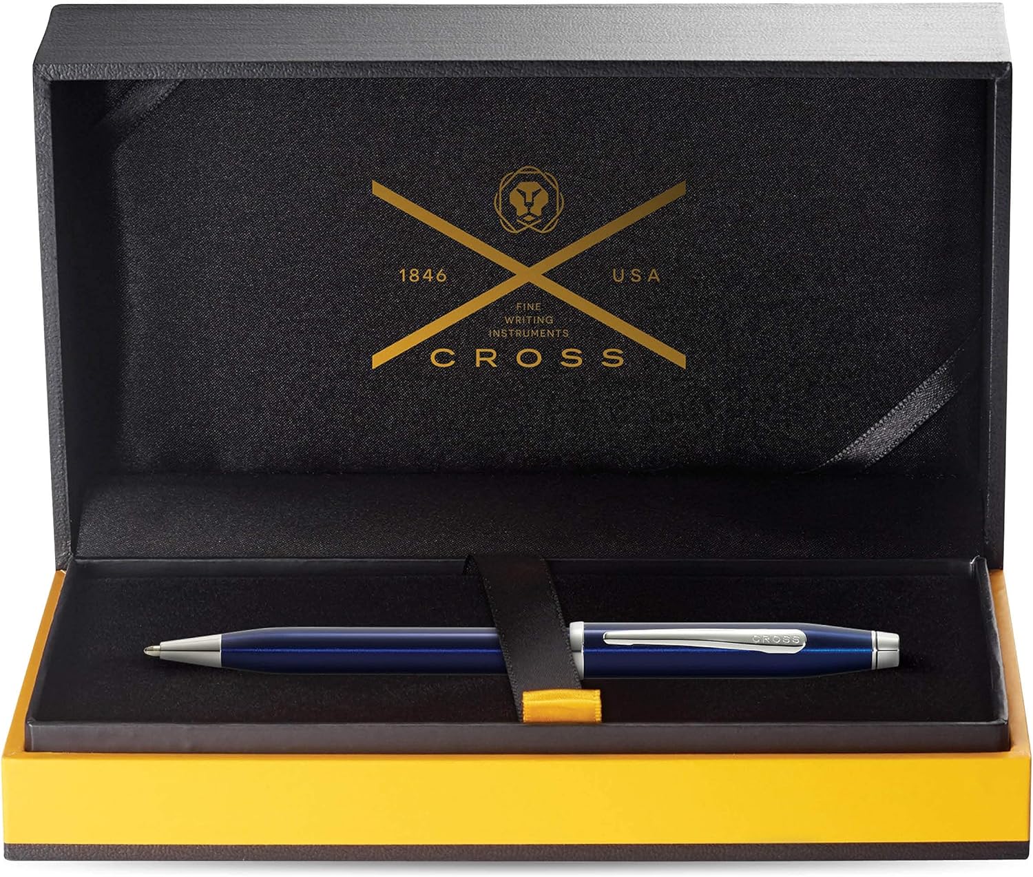 Cross Century II Blue Lacquer Ballpoint Pen with Chrome Point