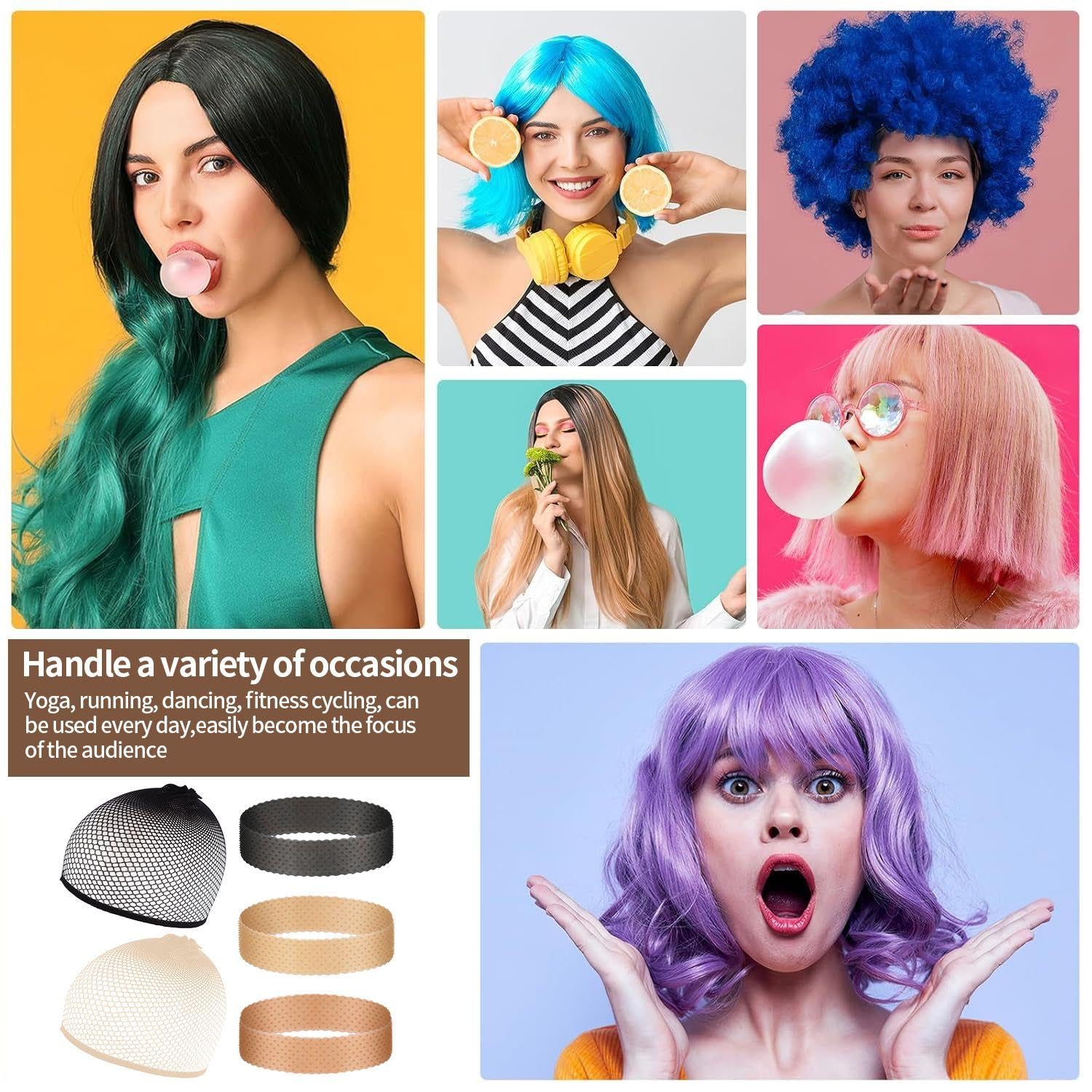 Fasce Per Capelli Da 3 Pezzi E Reti Per Parrucche Da 3 Pezzi, Fasce Per Parrucche In Silicone, Fasce Antiscivolo, Fasce Antisudore, Fasce Elastiche