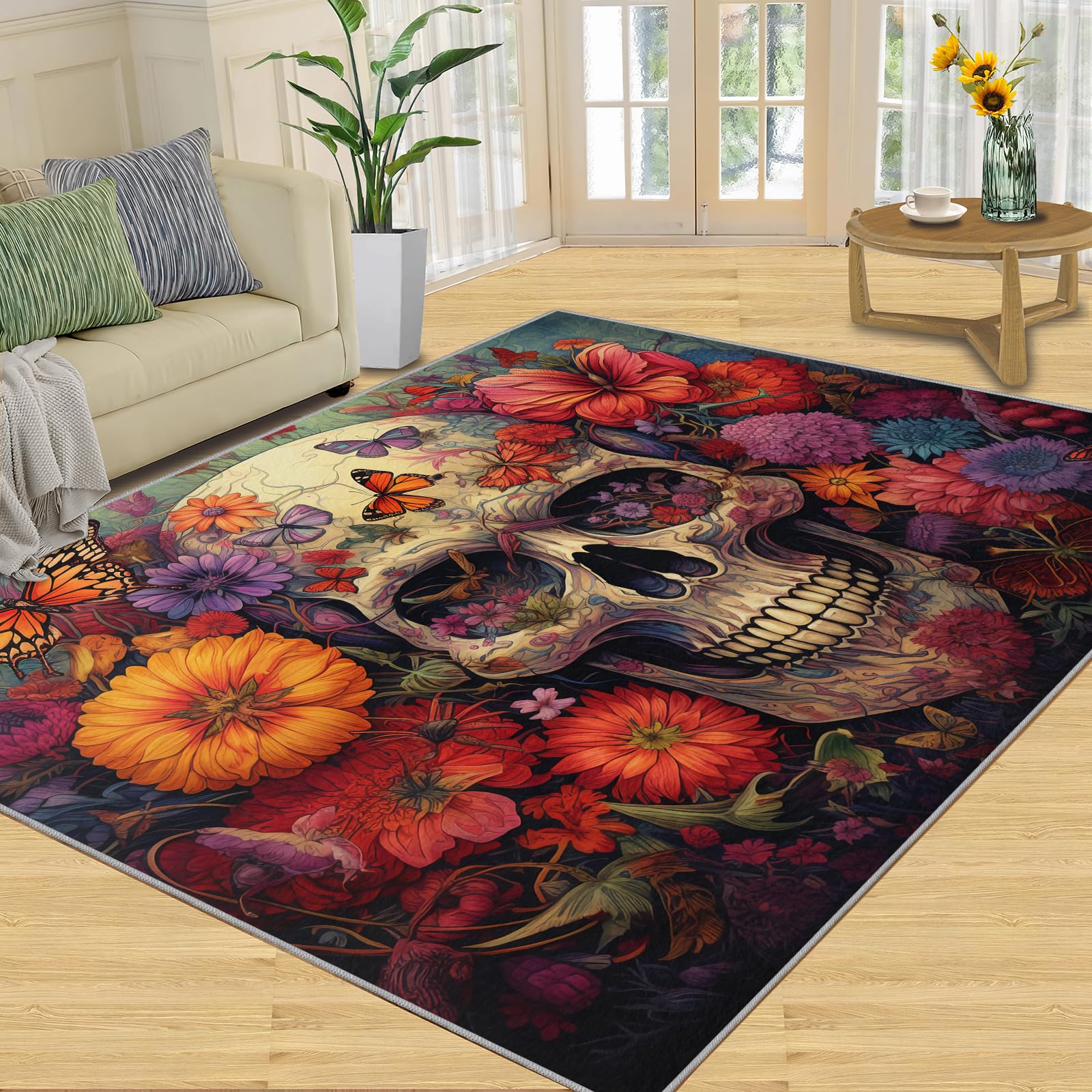 Amazon.com: Skull Rugs for Bedroom - Gothic Rug, 5x8 Rug, Skull