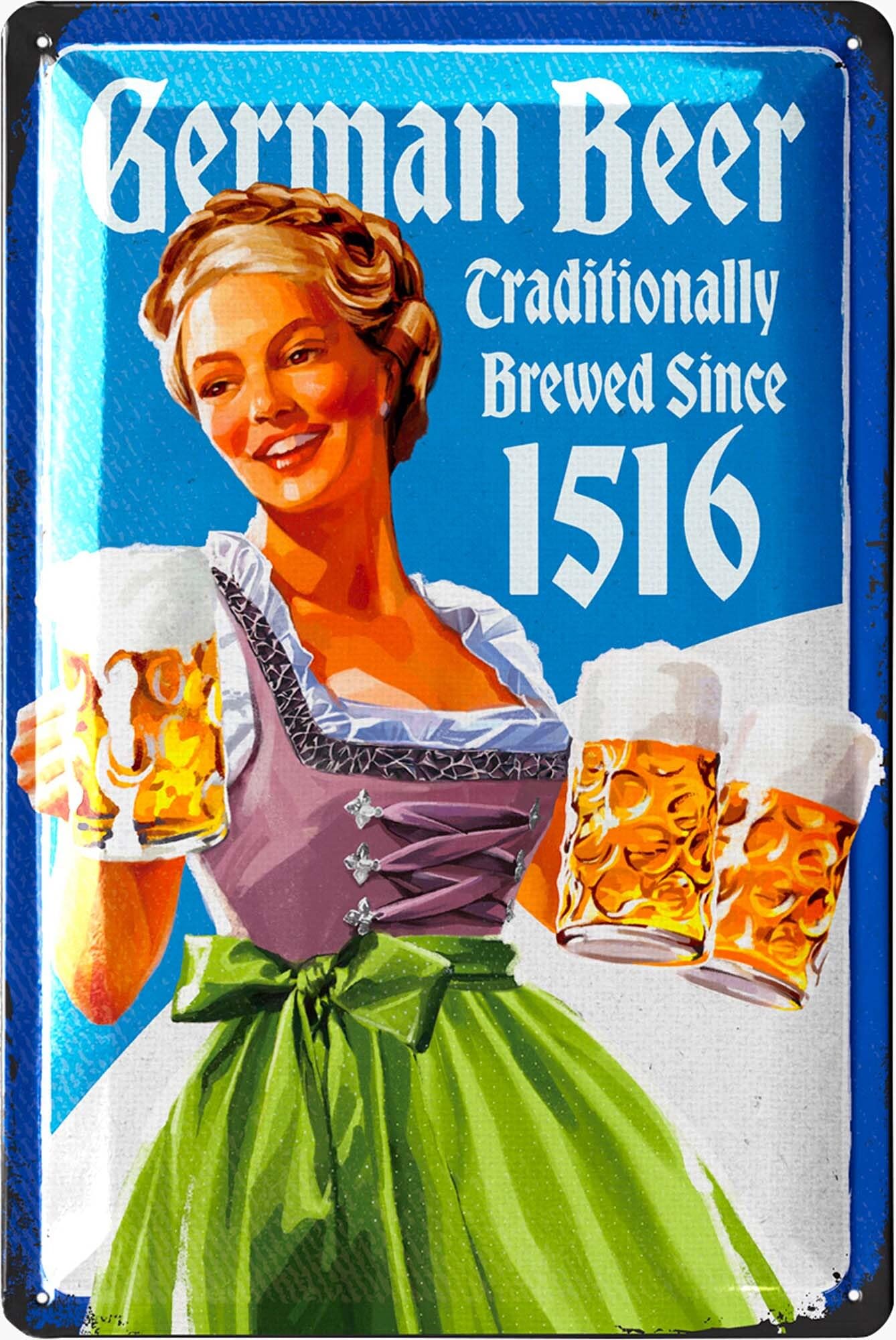 Amazon.com: LANOLU Vintage Tin Sign GERMAN BEER TRADITIONALLY