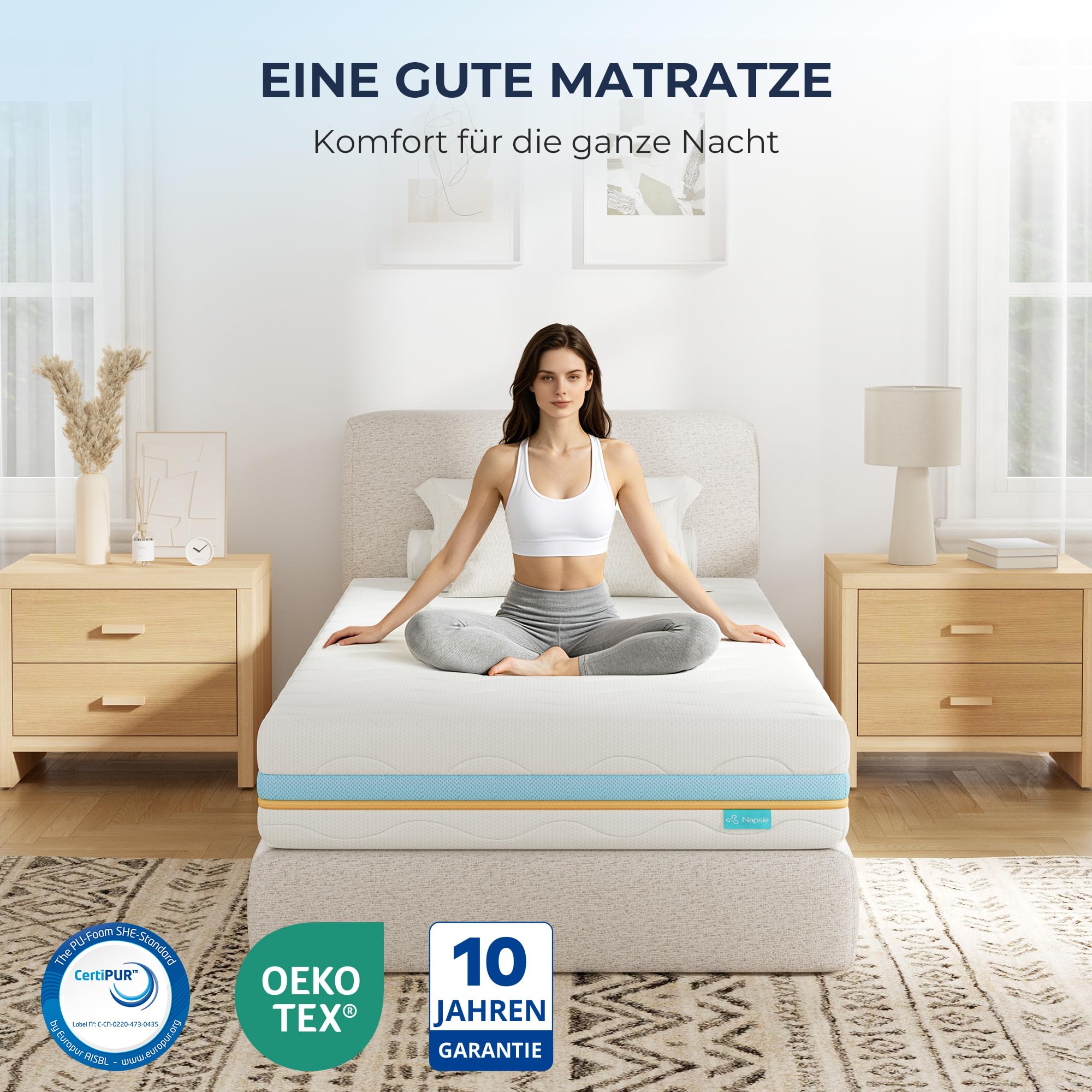 Napsie Matratze 90x200 cm– Mittelfest & Weich – Bild 7