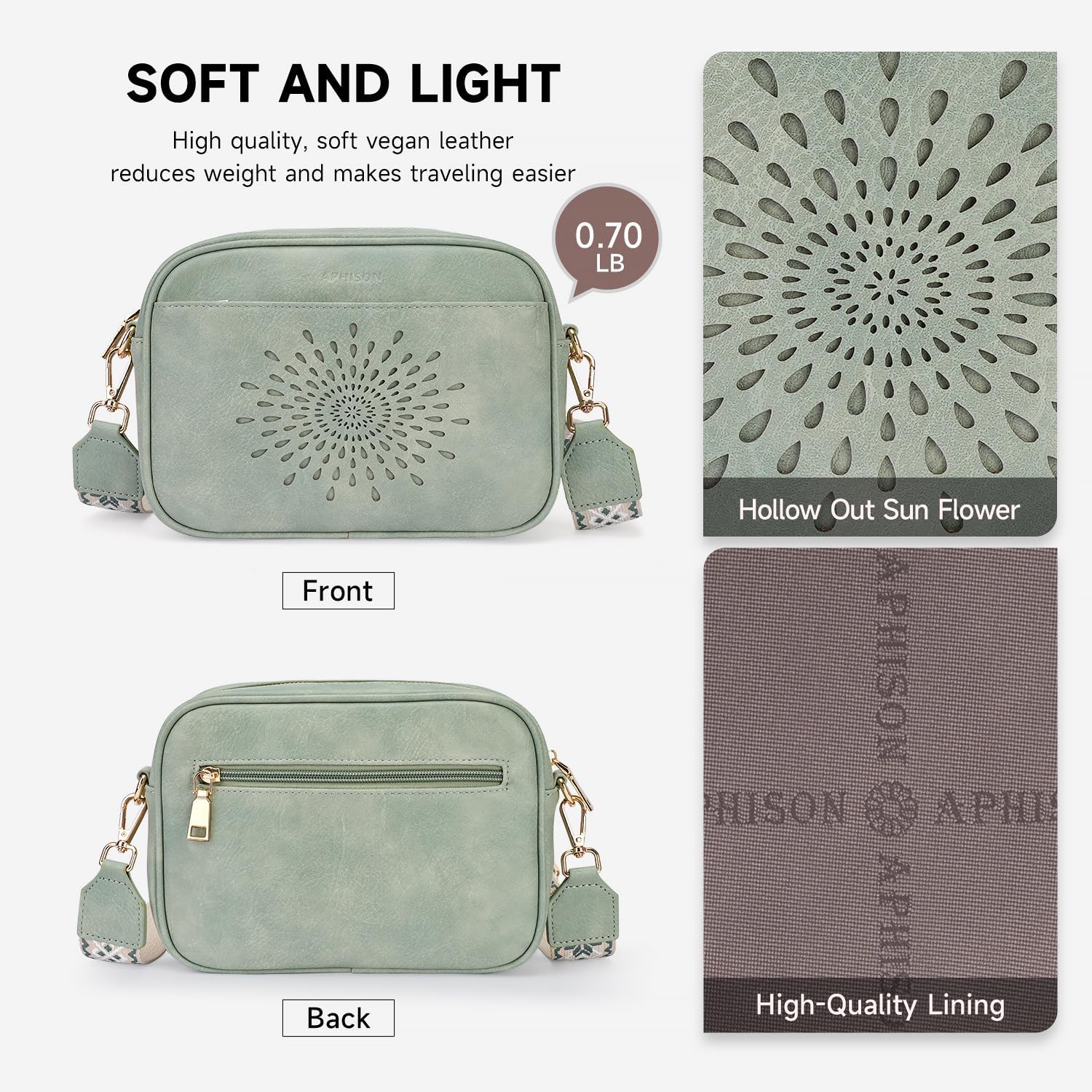 APHISON Quilted Crossbody Bags for Women Trendy,Vegan Leather Small Crossbody Purses Shoulder Handbags with Adjustable Strap - Image 5