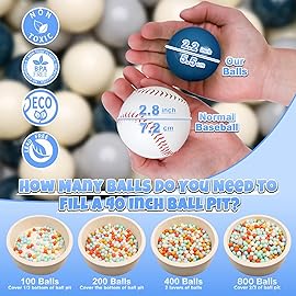 GOGOSO Ball Pit Balls for Toddler, Baby Plastic Playballs Kids Soft Pastel Pelotas Non-Toxic BPA-Free,Dark Green +Gray+White,100 Balls