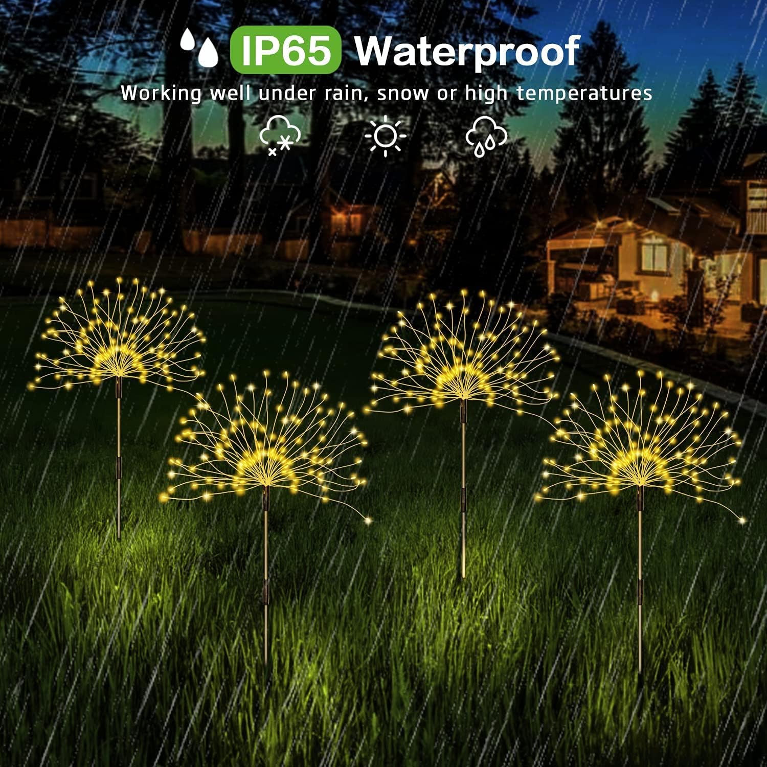 Solar Fireworks Lights Warm